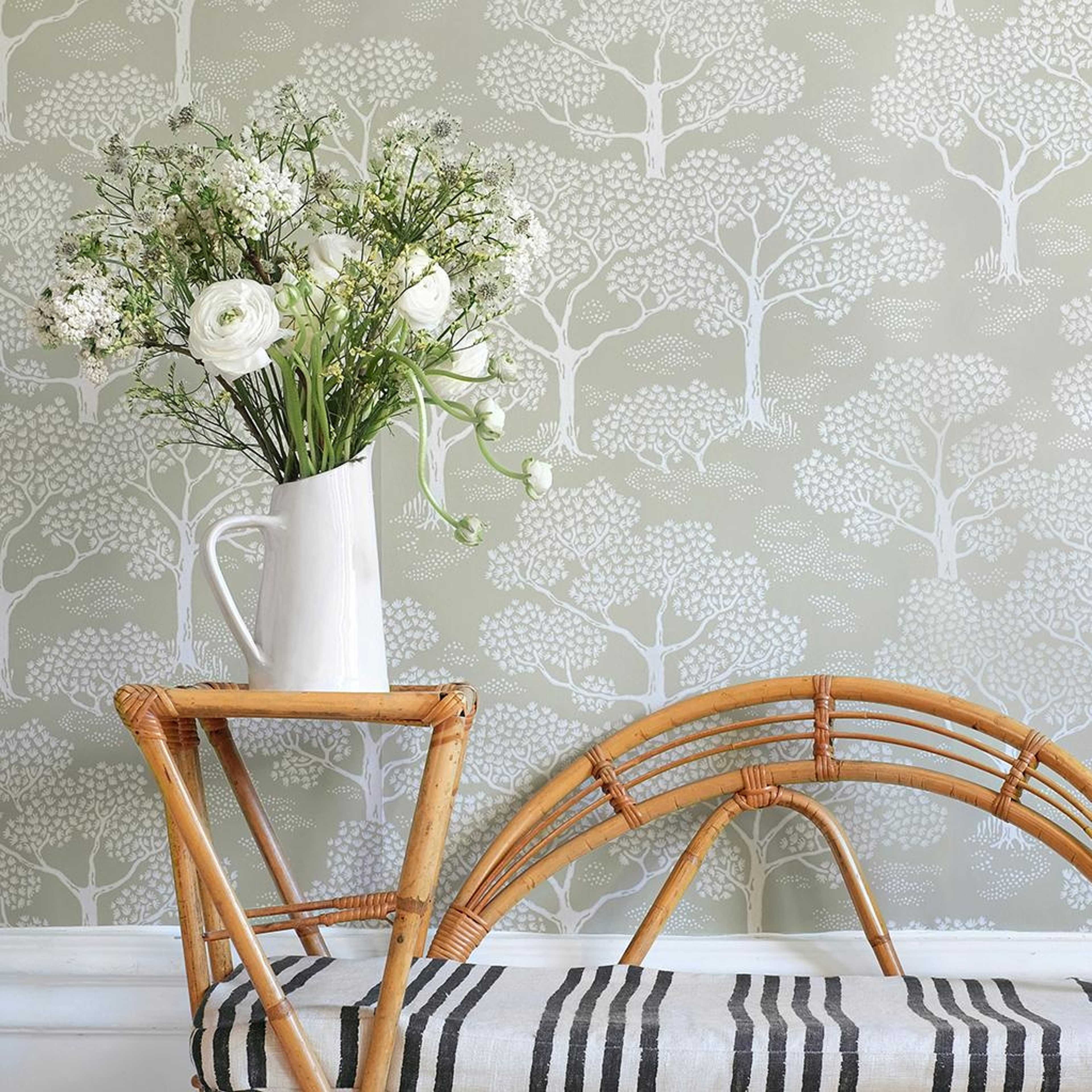 Tapet Woodland Notes - Sage Green