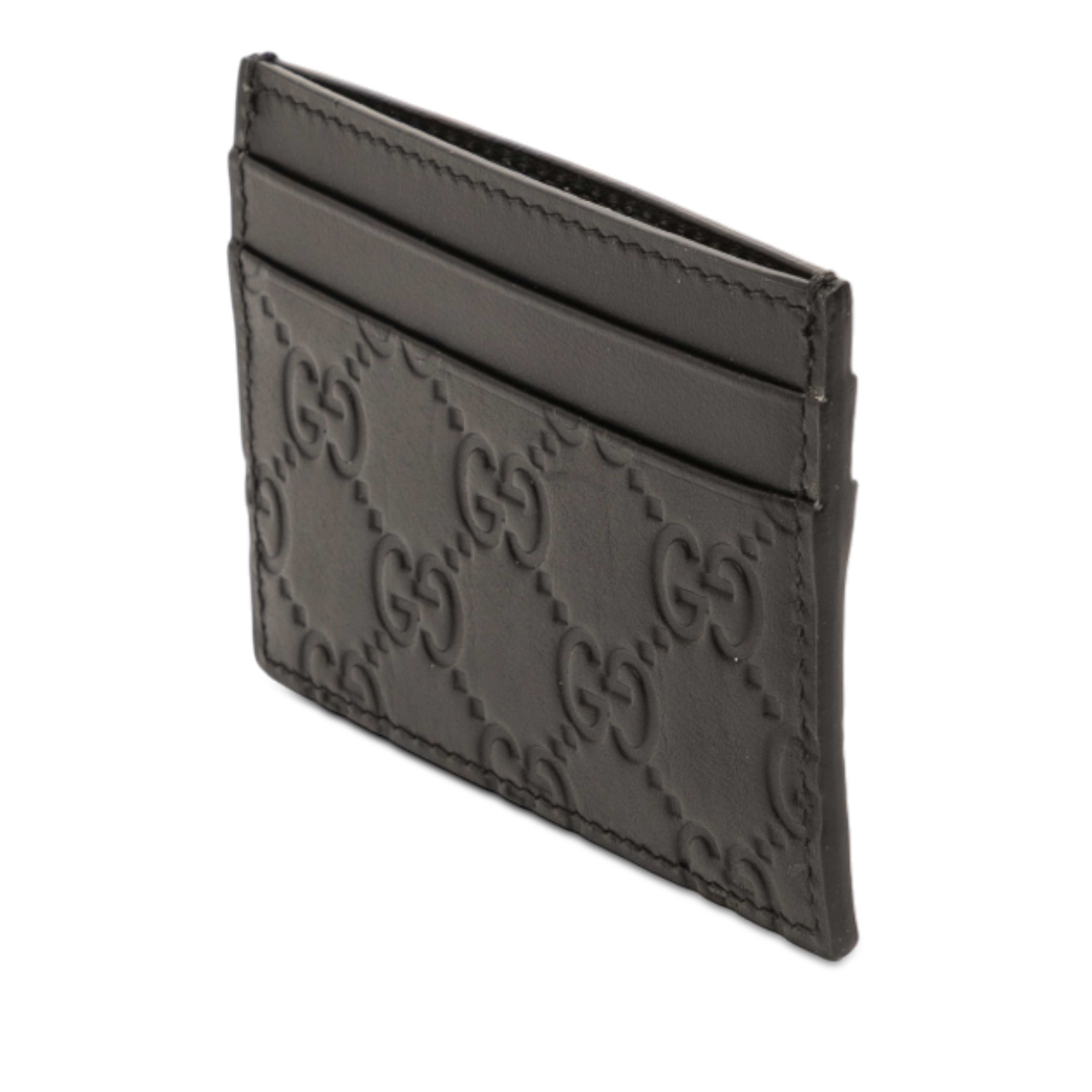 Gucci Guccissima Card Holder, från Luxclusif, i färgen black. Klicka för att öppna bilden i stort format