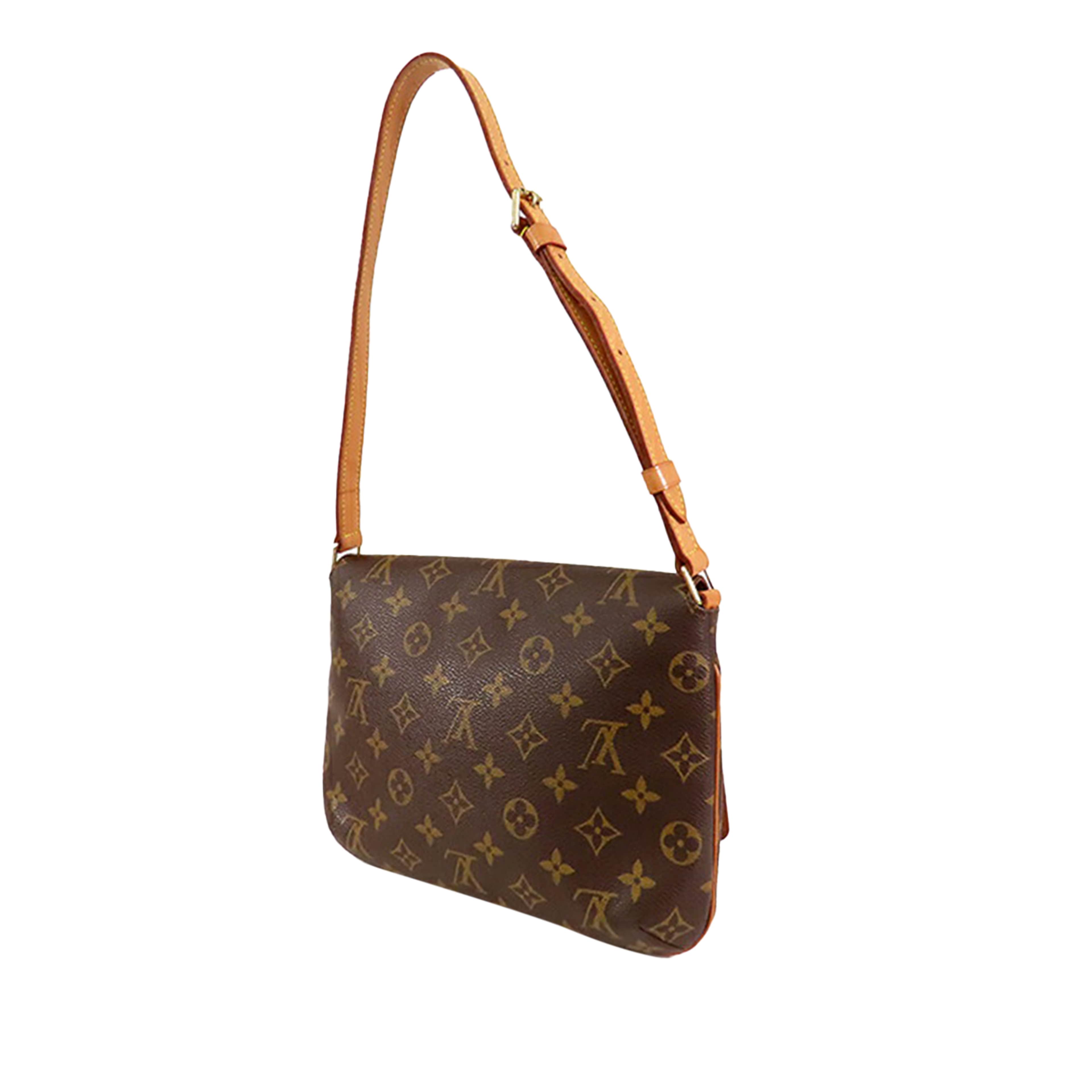 Louis Vuitton Monogram Musette Tango Short Strap, från Luxclusif, i färgen brown. Klicka för att öppna bilden i stort format