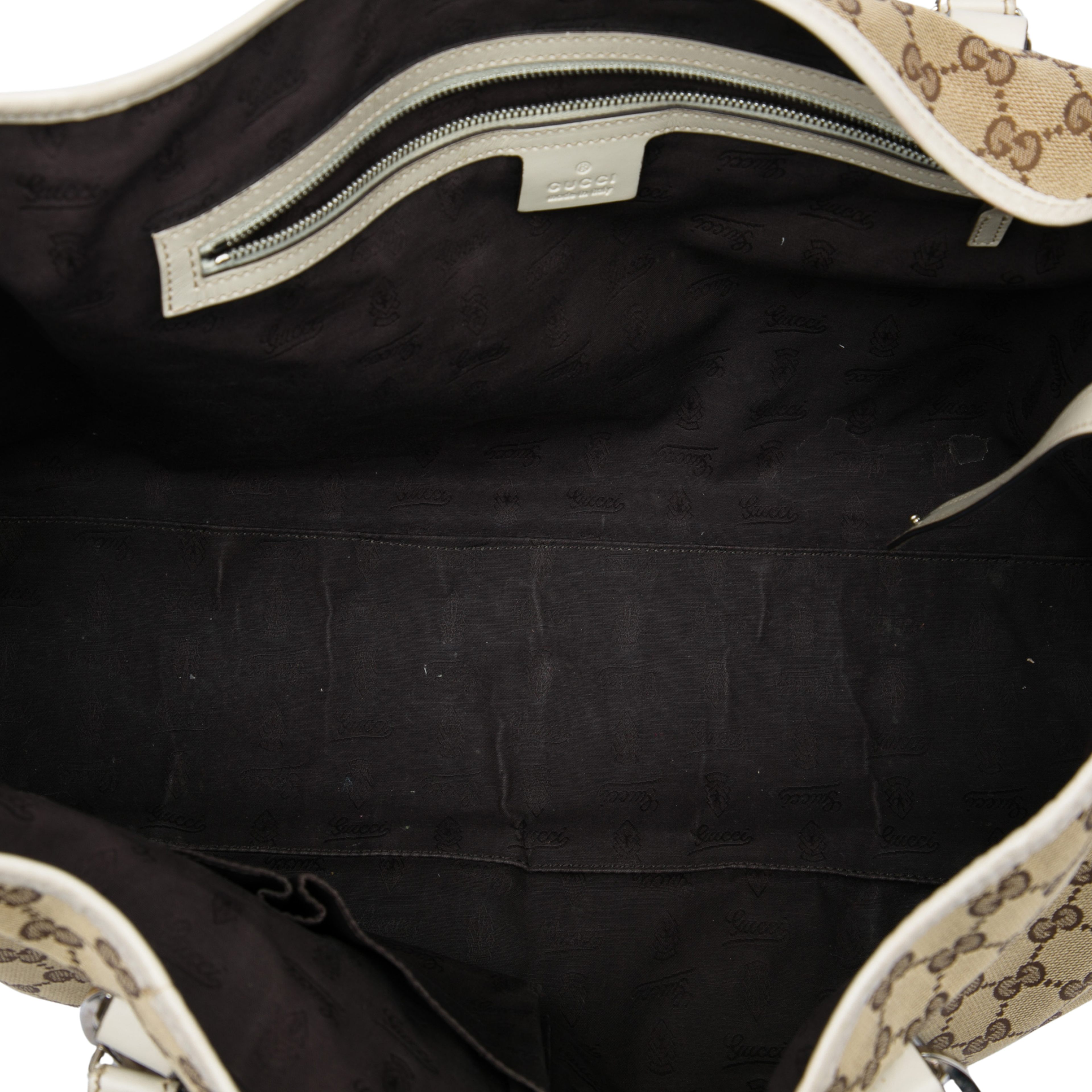 Gucci Large Gg Canvas Twins Tote, från Luxclusif, i färgen beige. Klicka för att öppna bilden i stort format