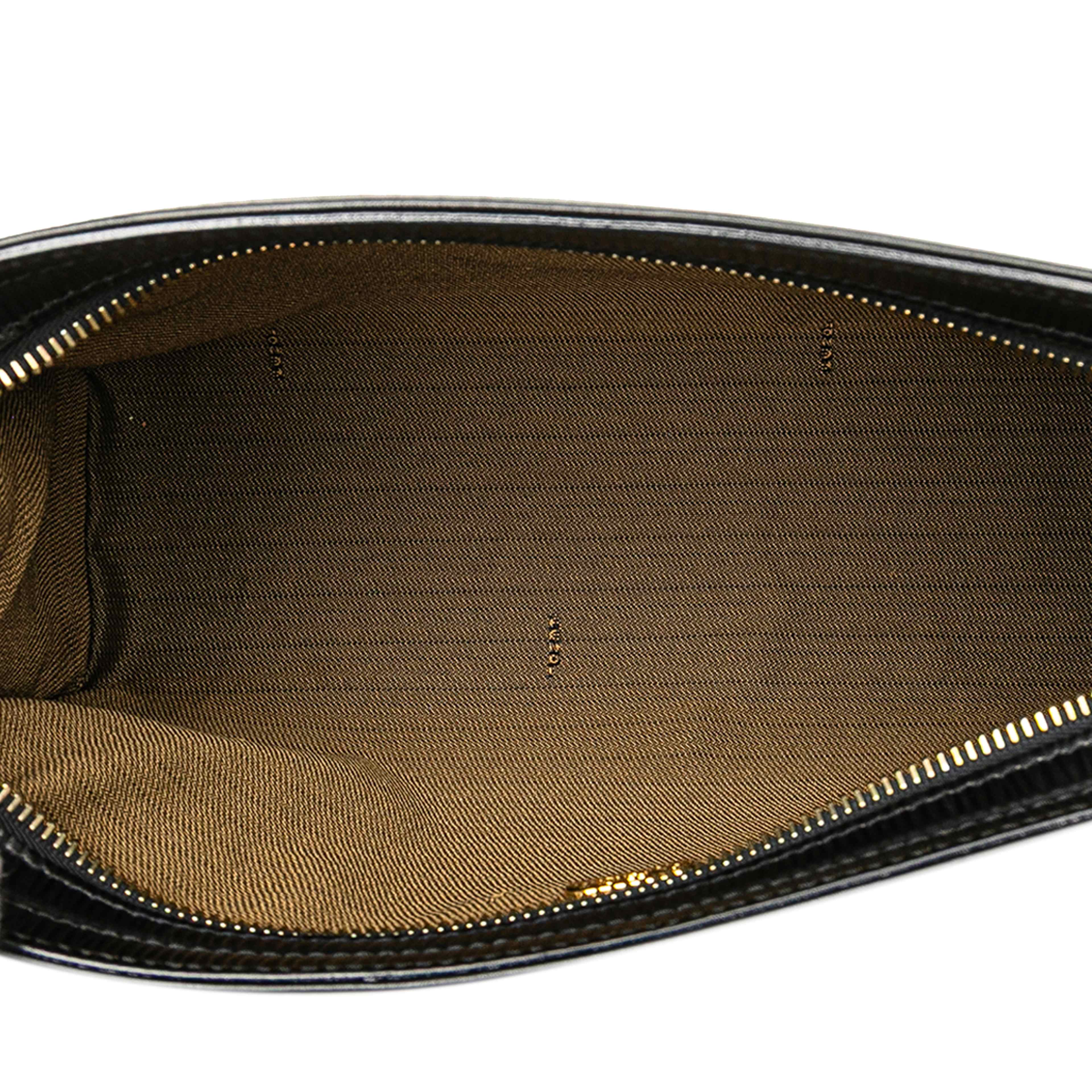 Fendi Leather Logo Clutch