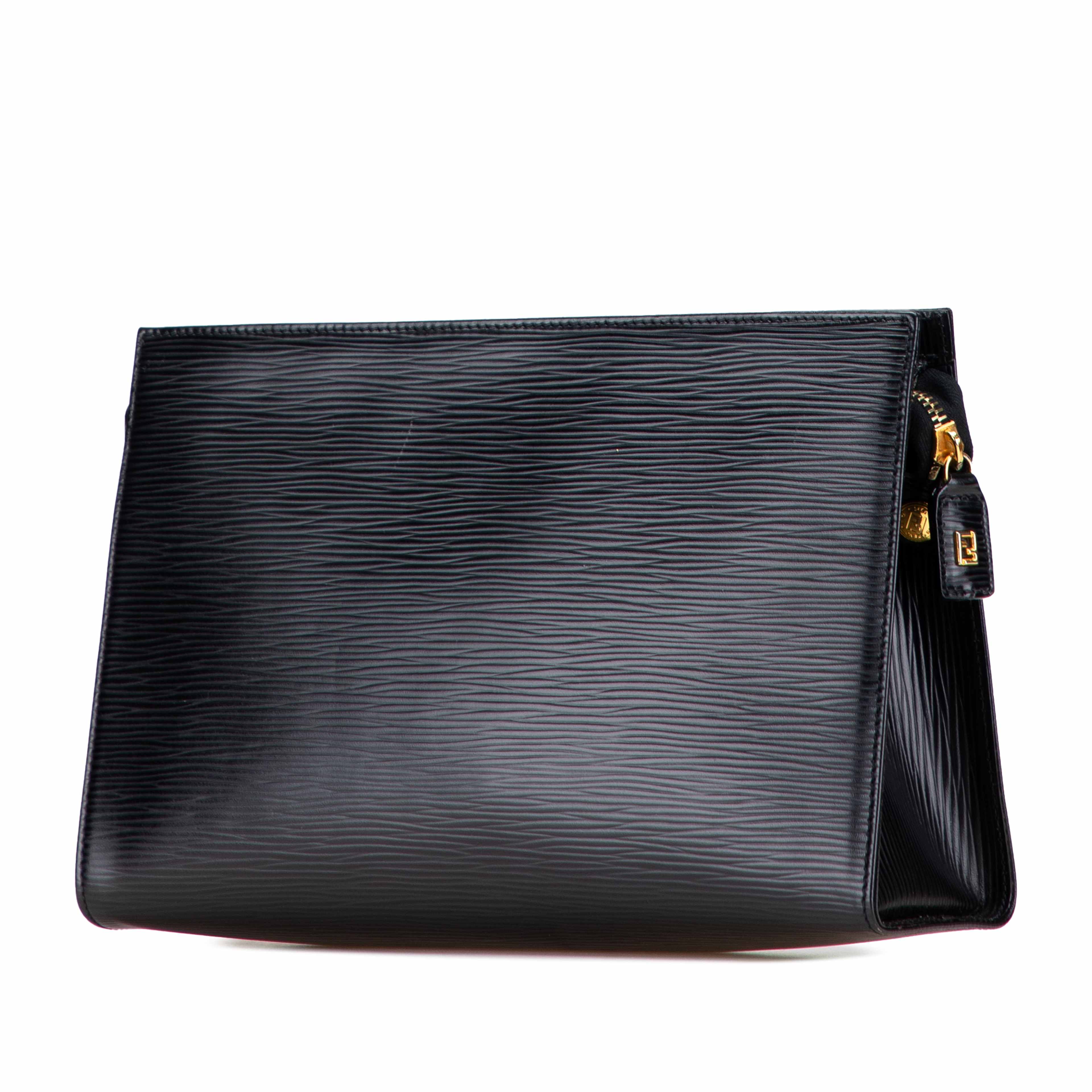 Fendi Leather Logo Clutch