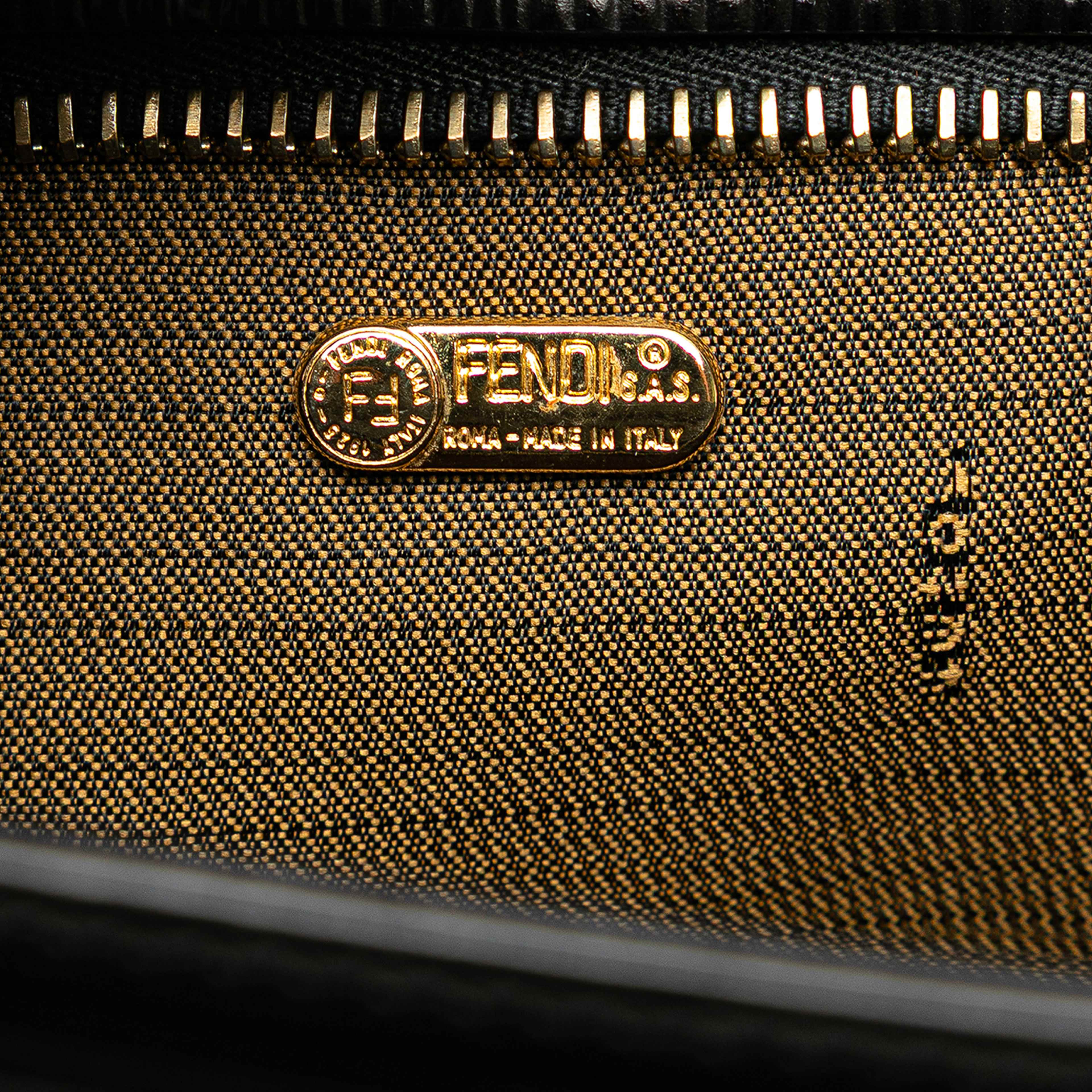 Fendi Leather Logo Clutch