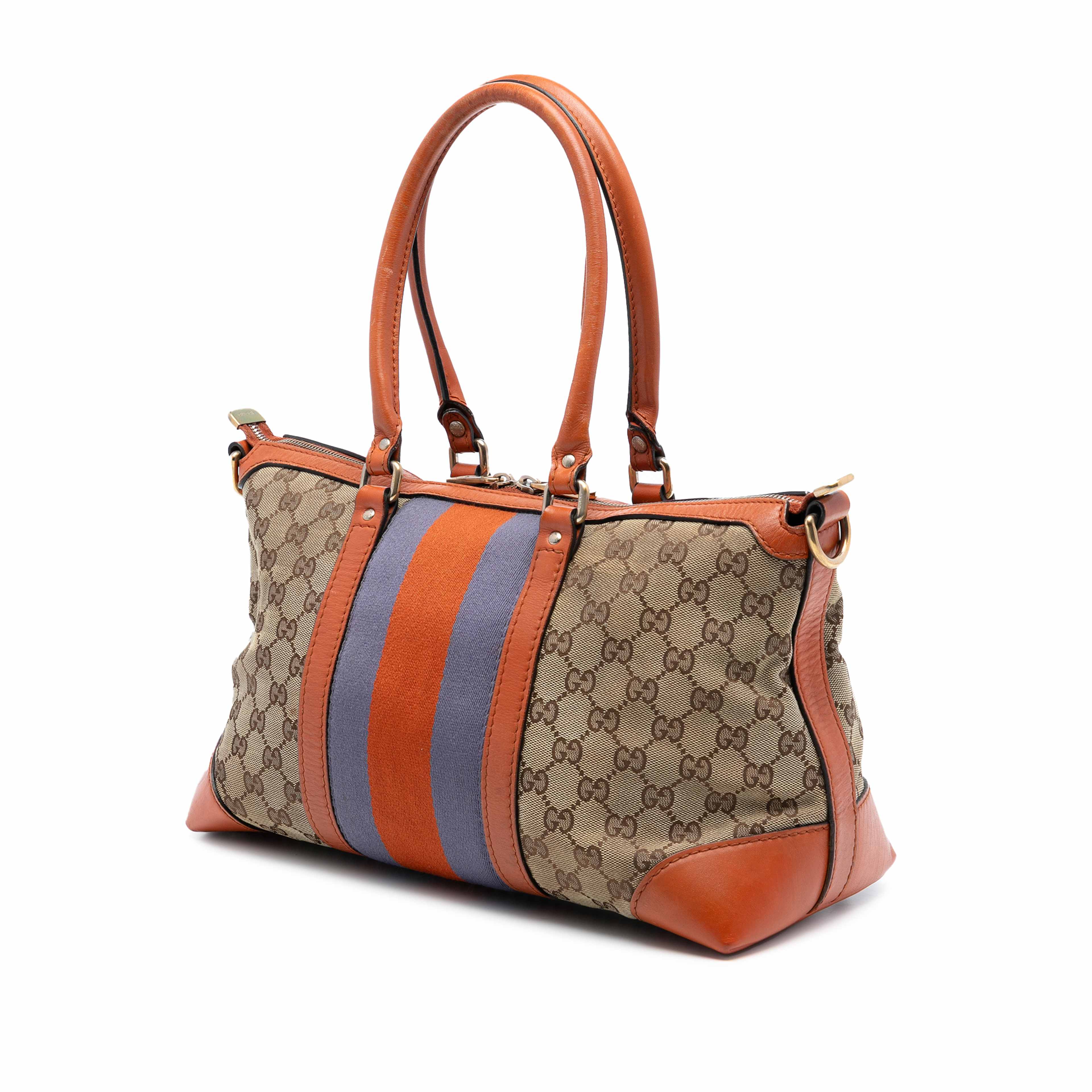 Gucci Gg Canvas Web Satchel, från Luxclusif, i färgen beige. Klicka för att öppna bilden i stort format