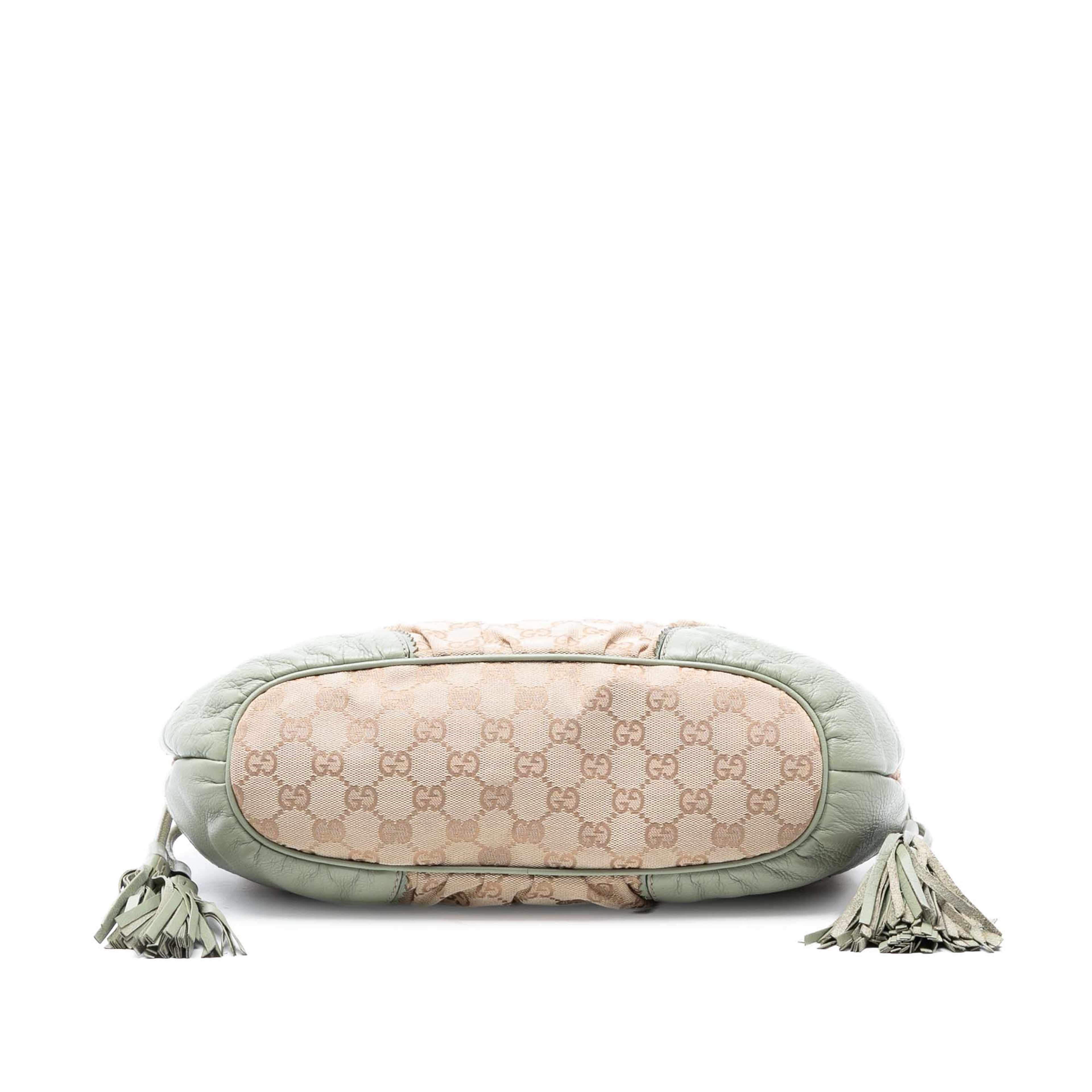 Gucci Small Gg Canvas Tribeca Tote, från Luxclusif, i färgen grön. Klicka för att öppna bilden i stort format