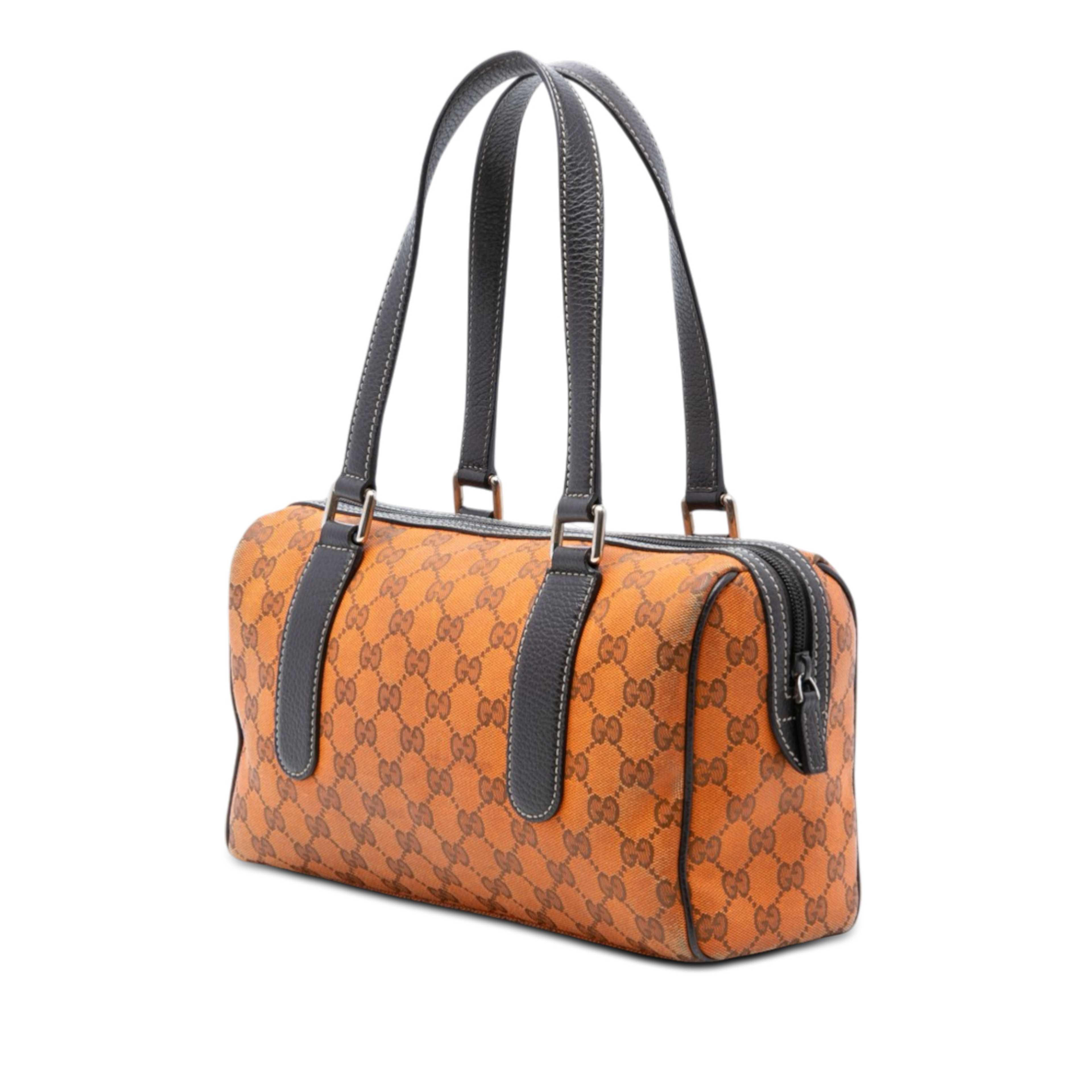 Gucci Gg Canvas Boston Bag, från Luxclusif, i färgen orange. Klicka för att öppna bilden i stort format