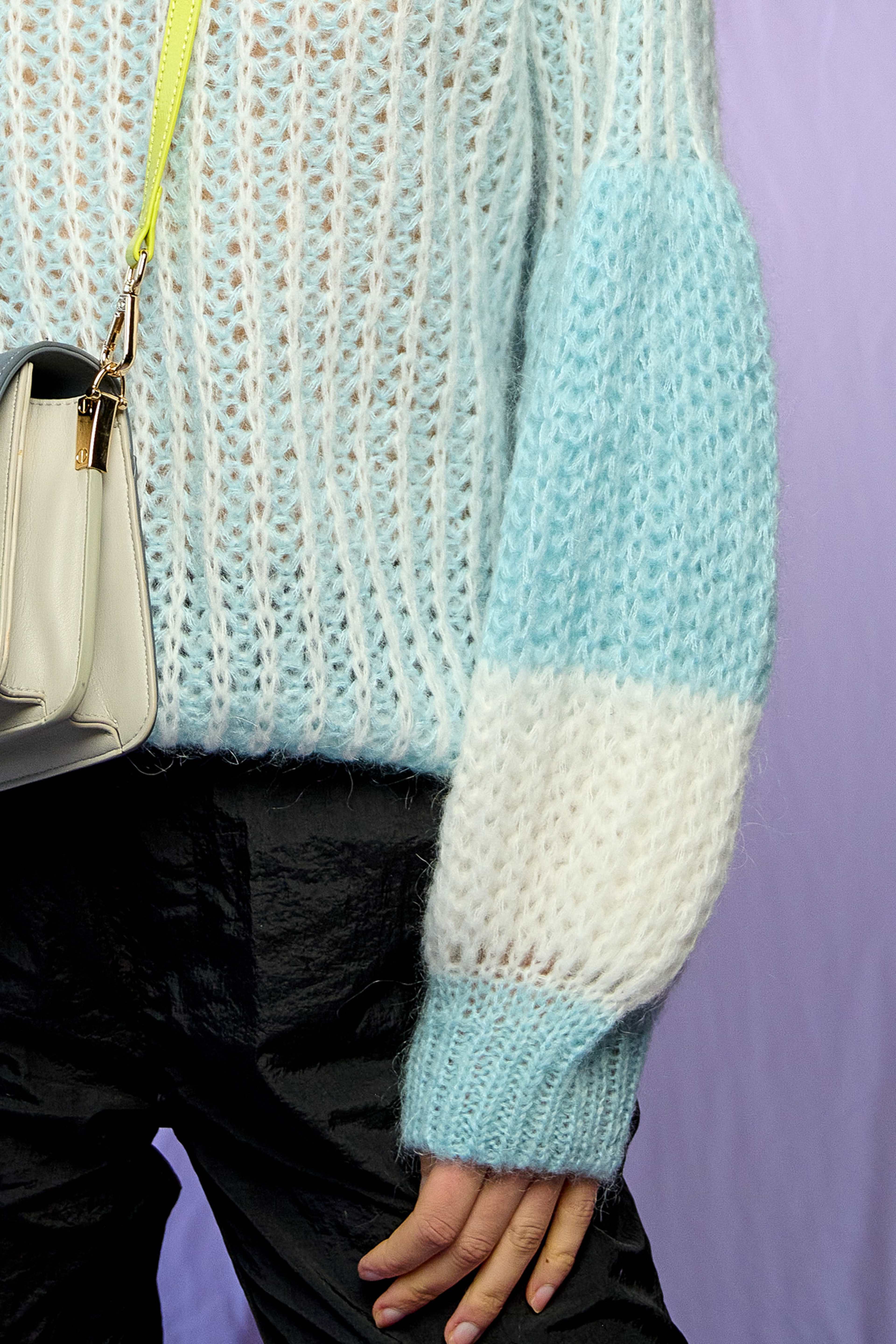 Liana Knit Sweater - Lightblue/white