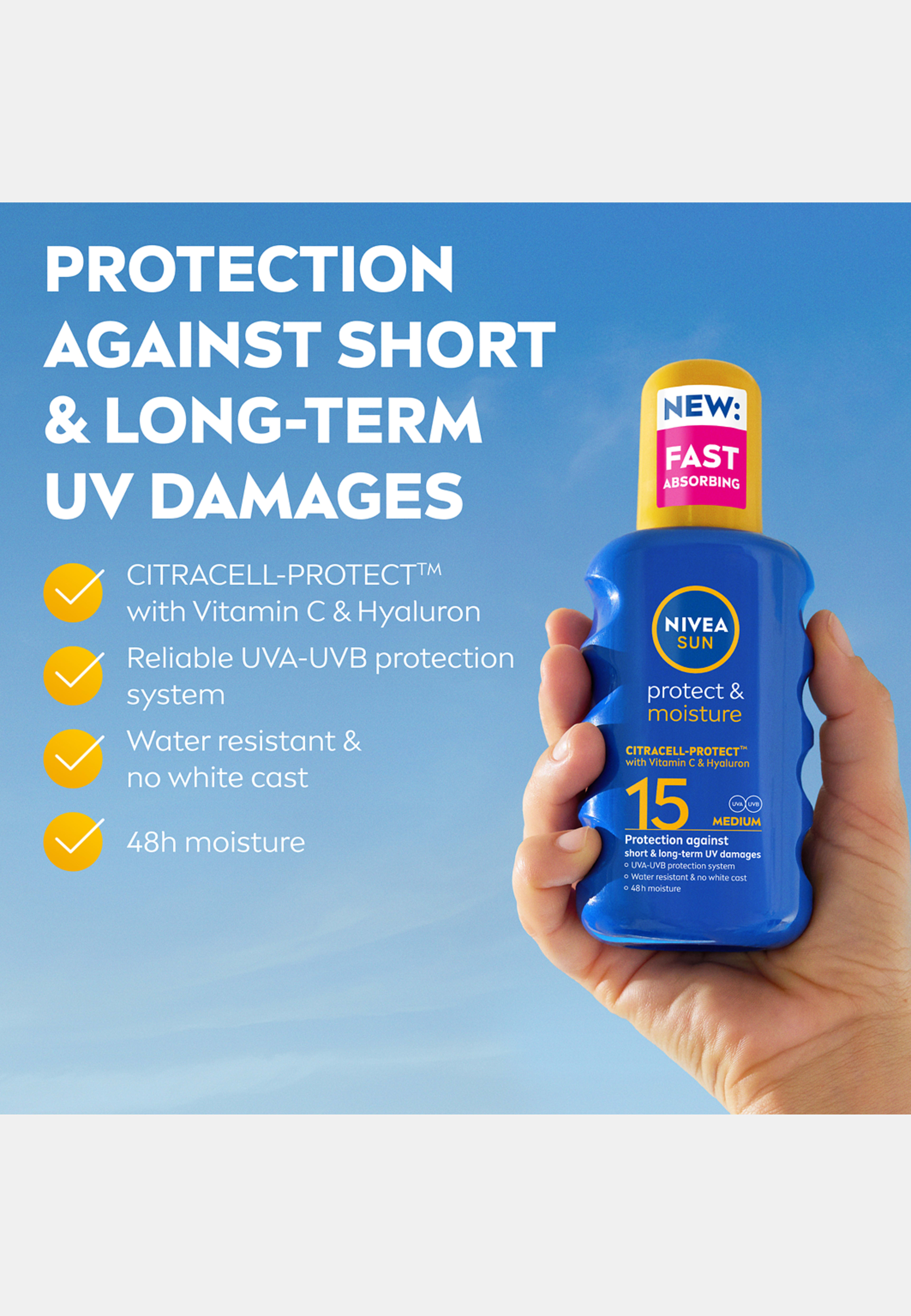 Solspray Protect & Moisture Sun Spray SPF15 200 ml NIVEA SUN