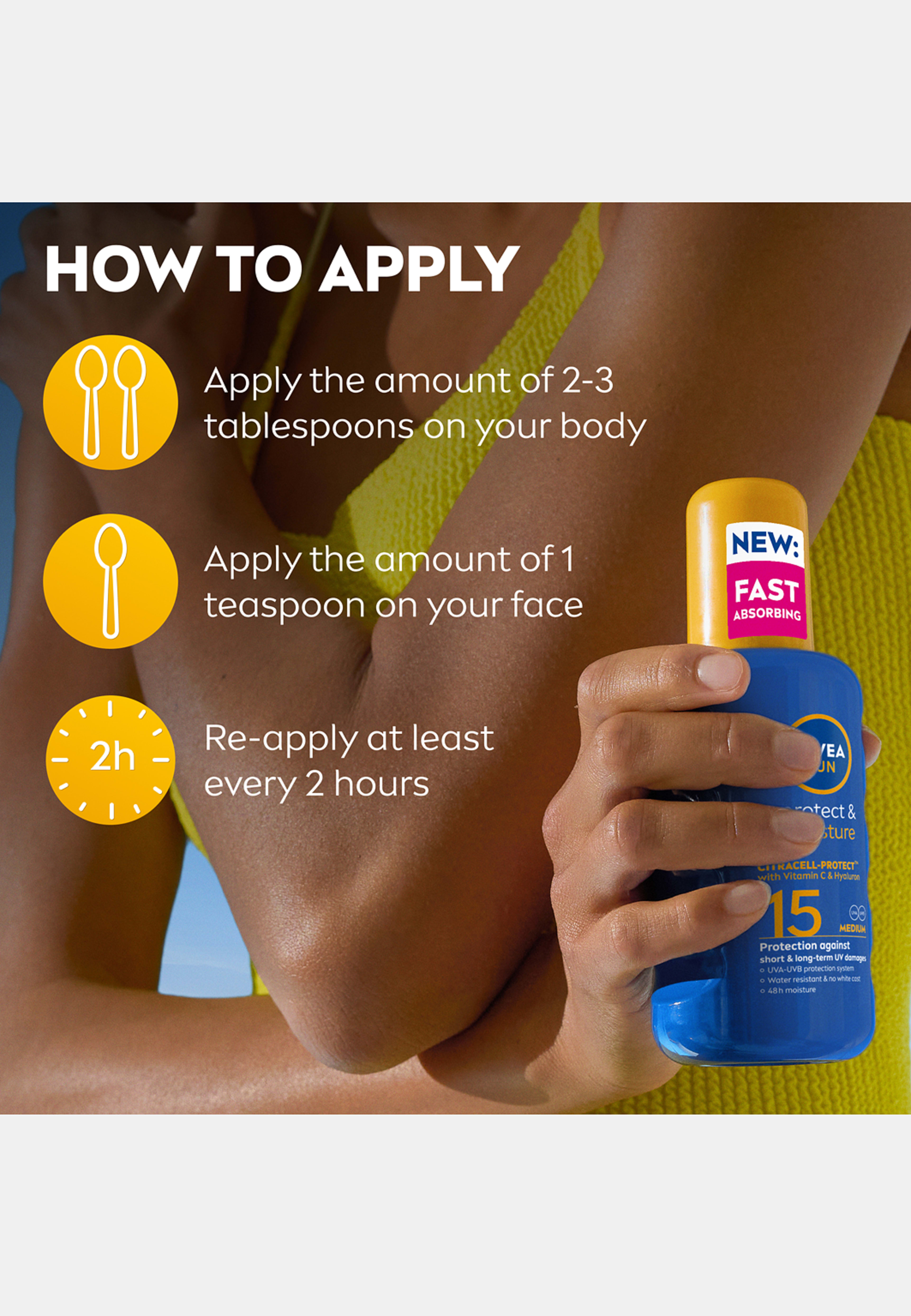 Solspray Protect & Moisture Sun Spray SPF15 200 ml NIVEA SUN