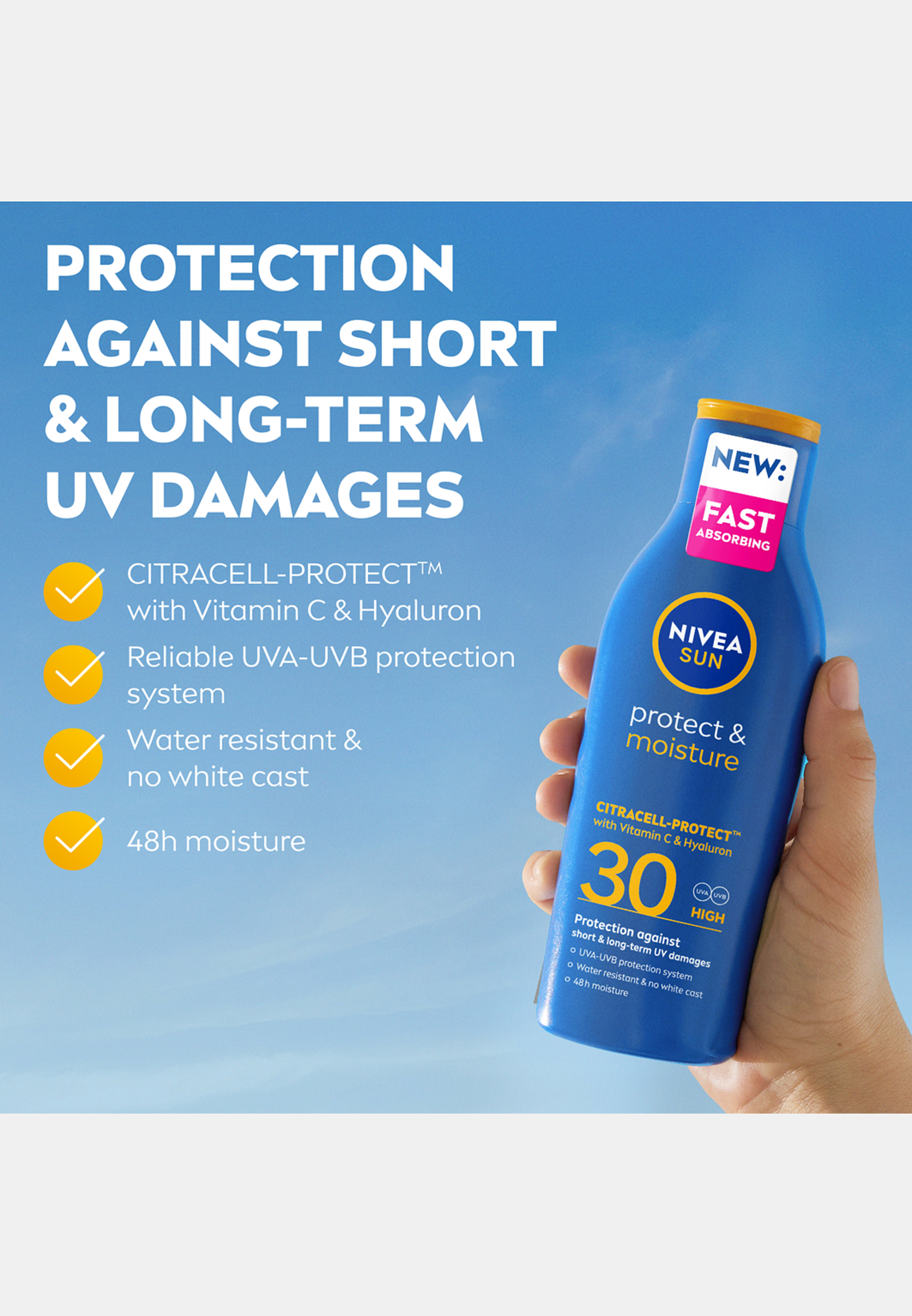 Solkräm Protect & Moisture Lotion SPF30 200 ml NIVEA SUN