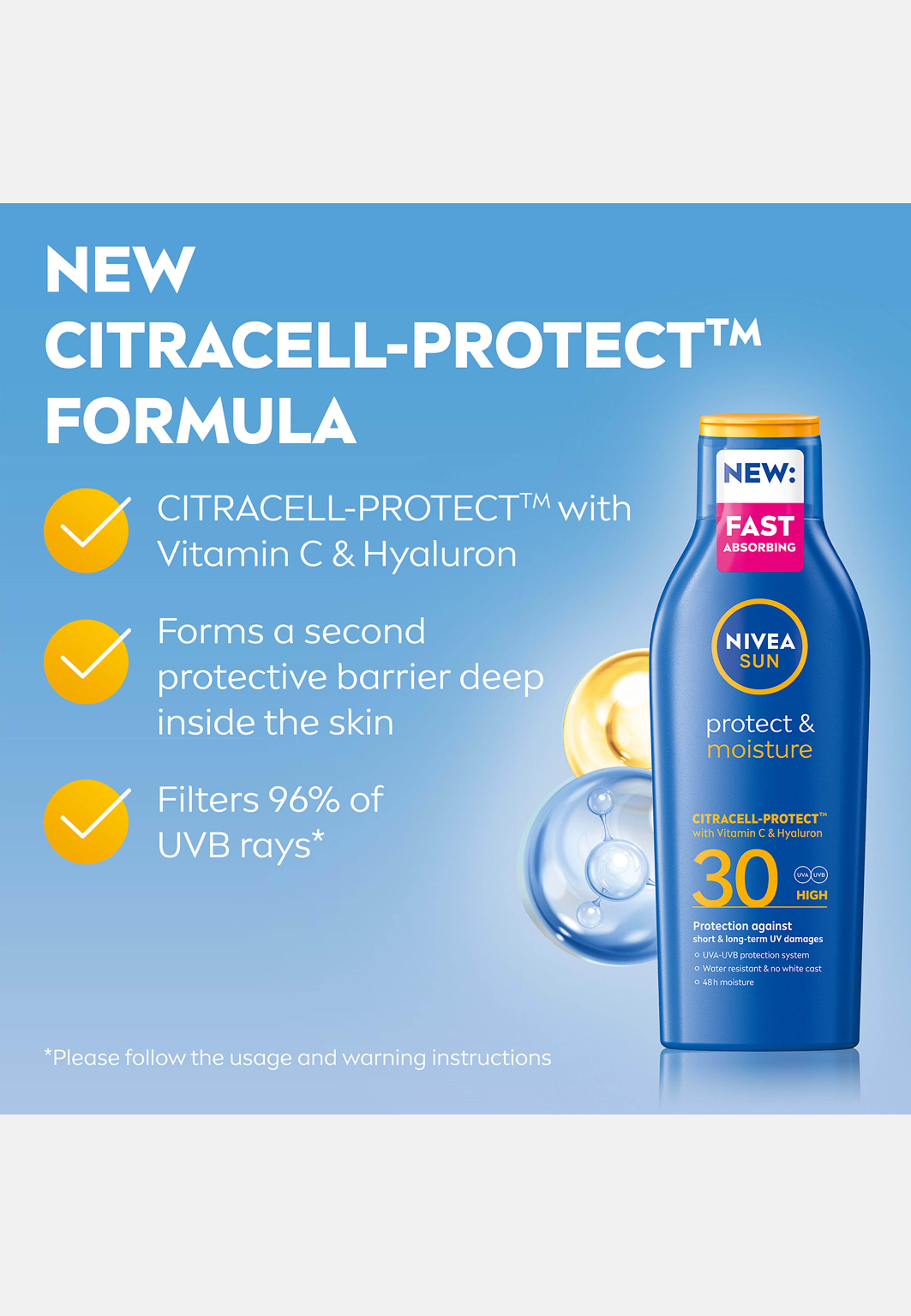 Solkräm Protect & Moisture Lotion SPF30 200 ml NIVEA SUN