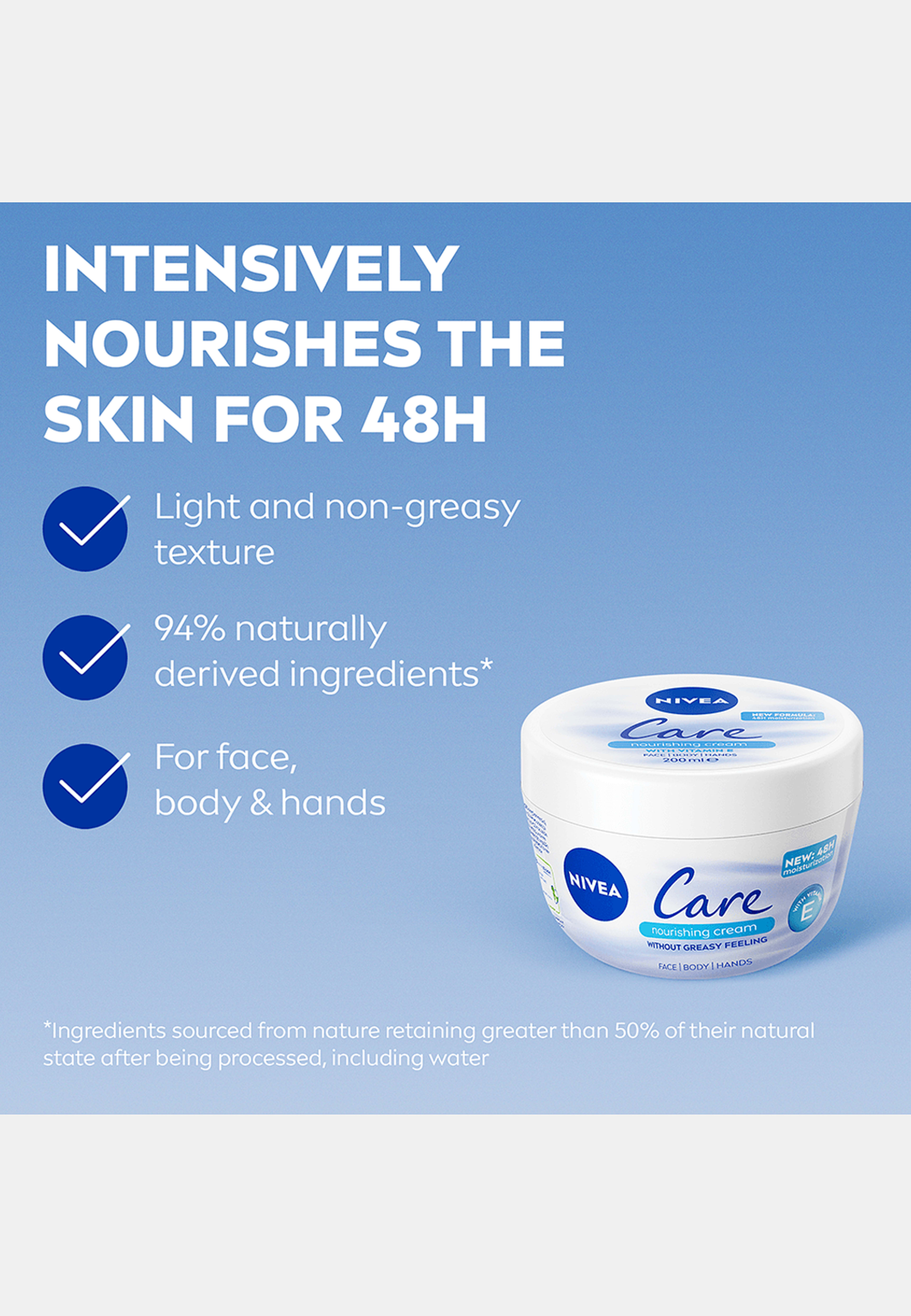 Hudkräm Care Nourishing 200 ml NIVEA