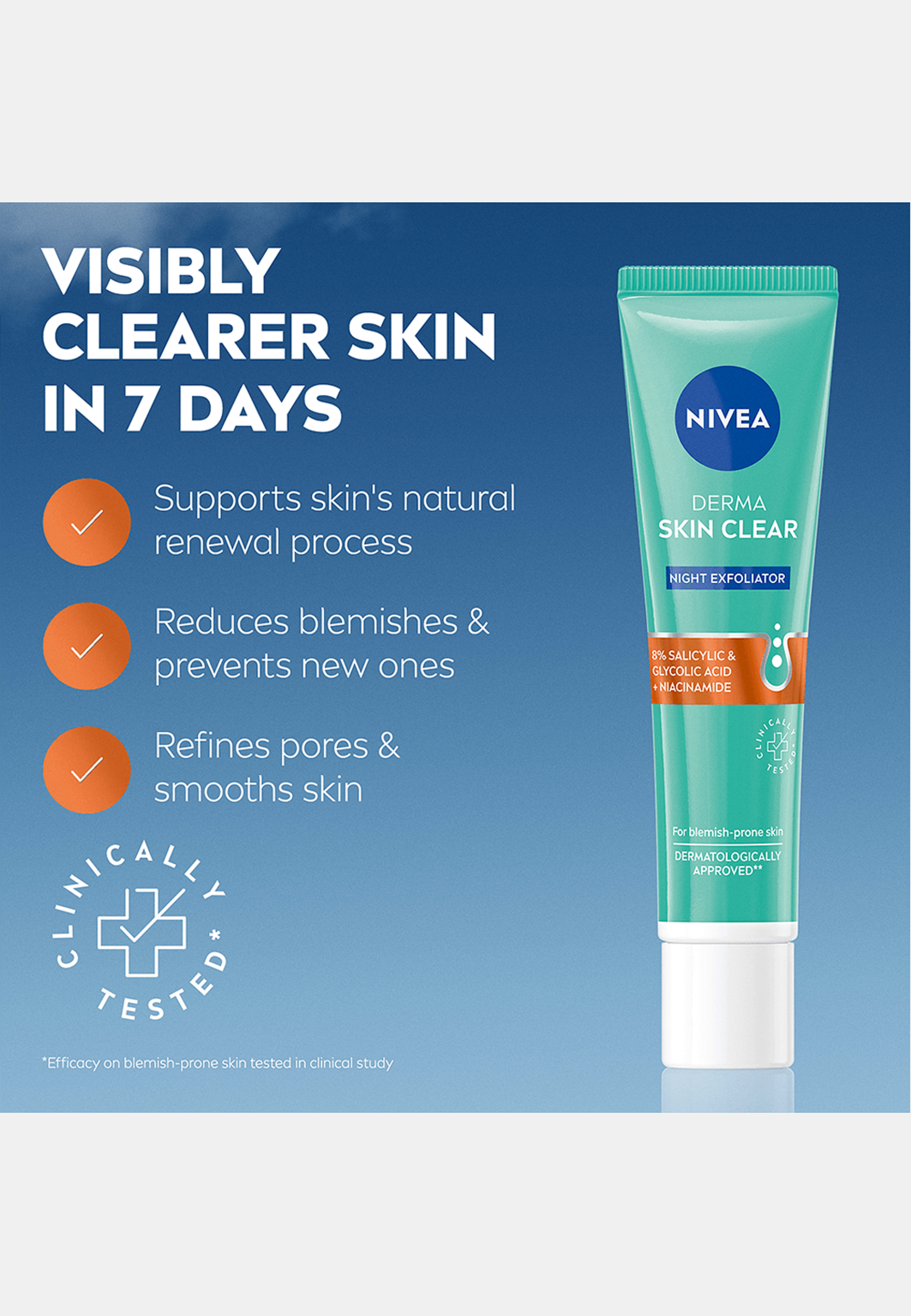 Peeling Ansikte Derma Skin Clear Night Exfoliator 40 ml NIVEA