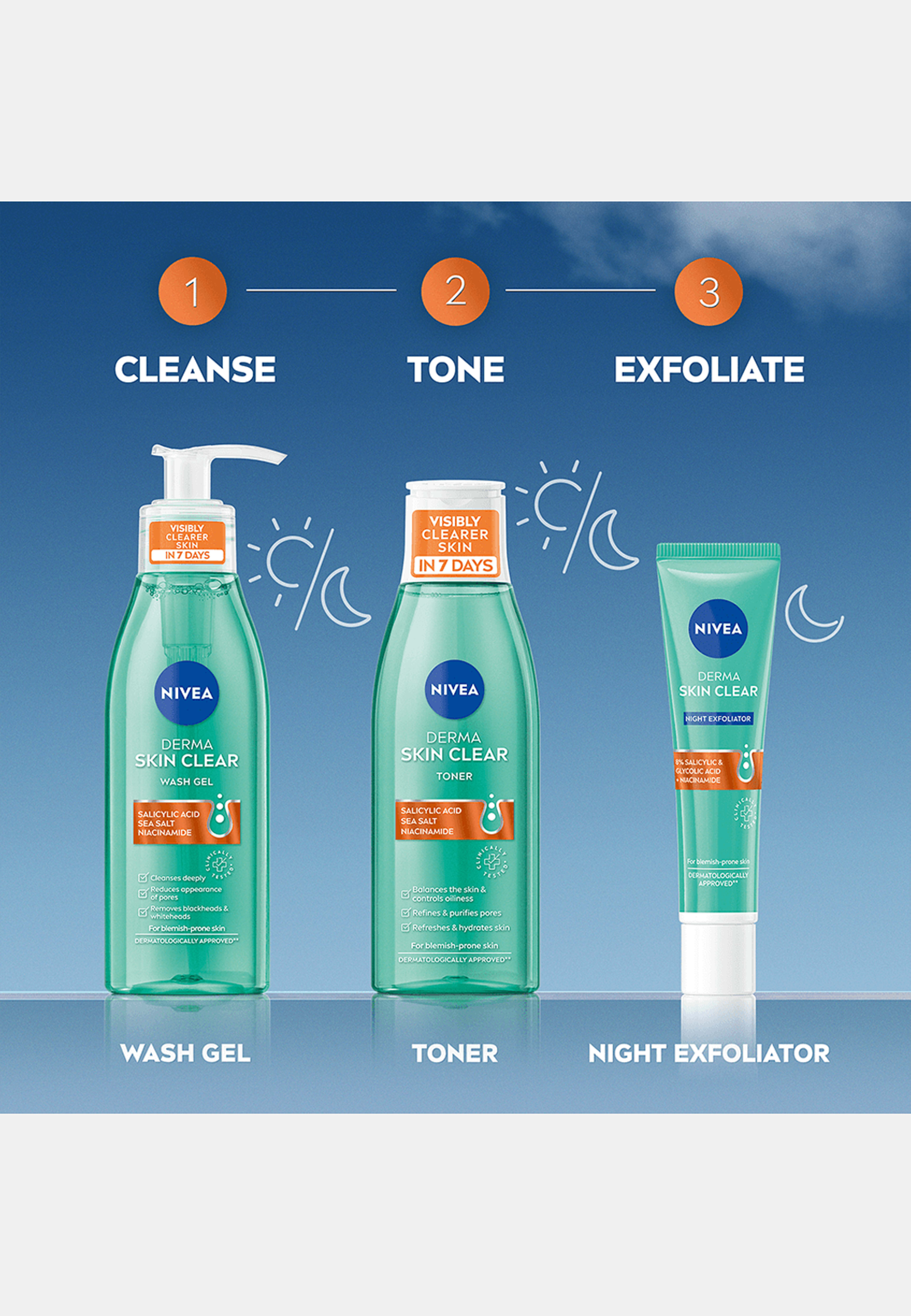 Peeling Ansikte Derma Skin Clear Night Exfoliator 40 ml NIVEA
