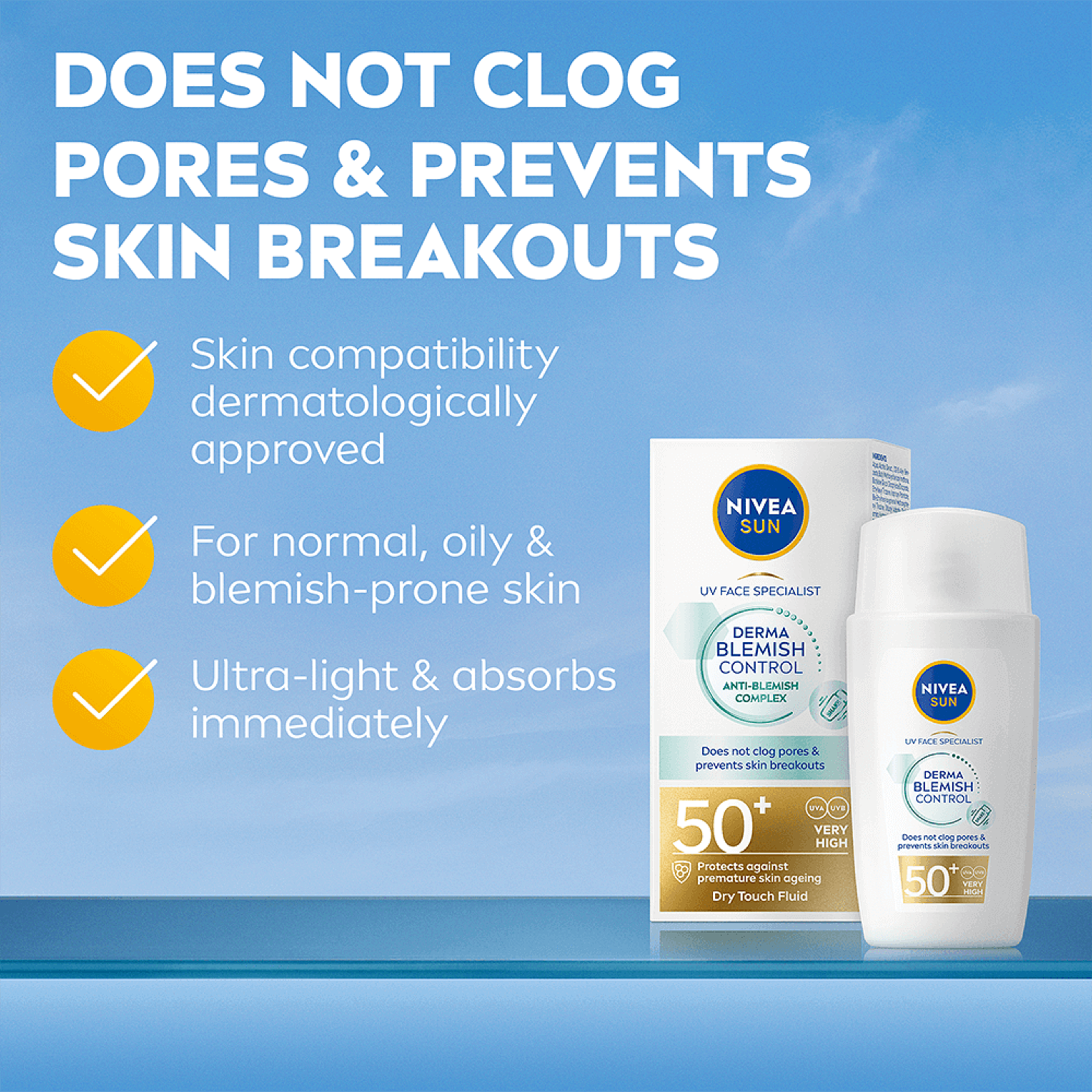 Solkräm ansikte UV Face Specialist Derma Skin Clear SPF 50+ 40 ml NIVEA