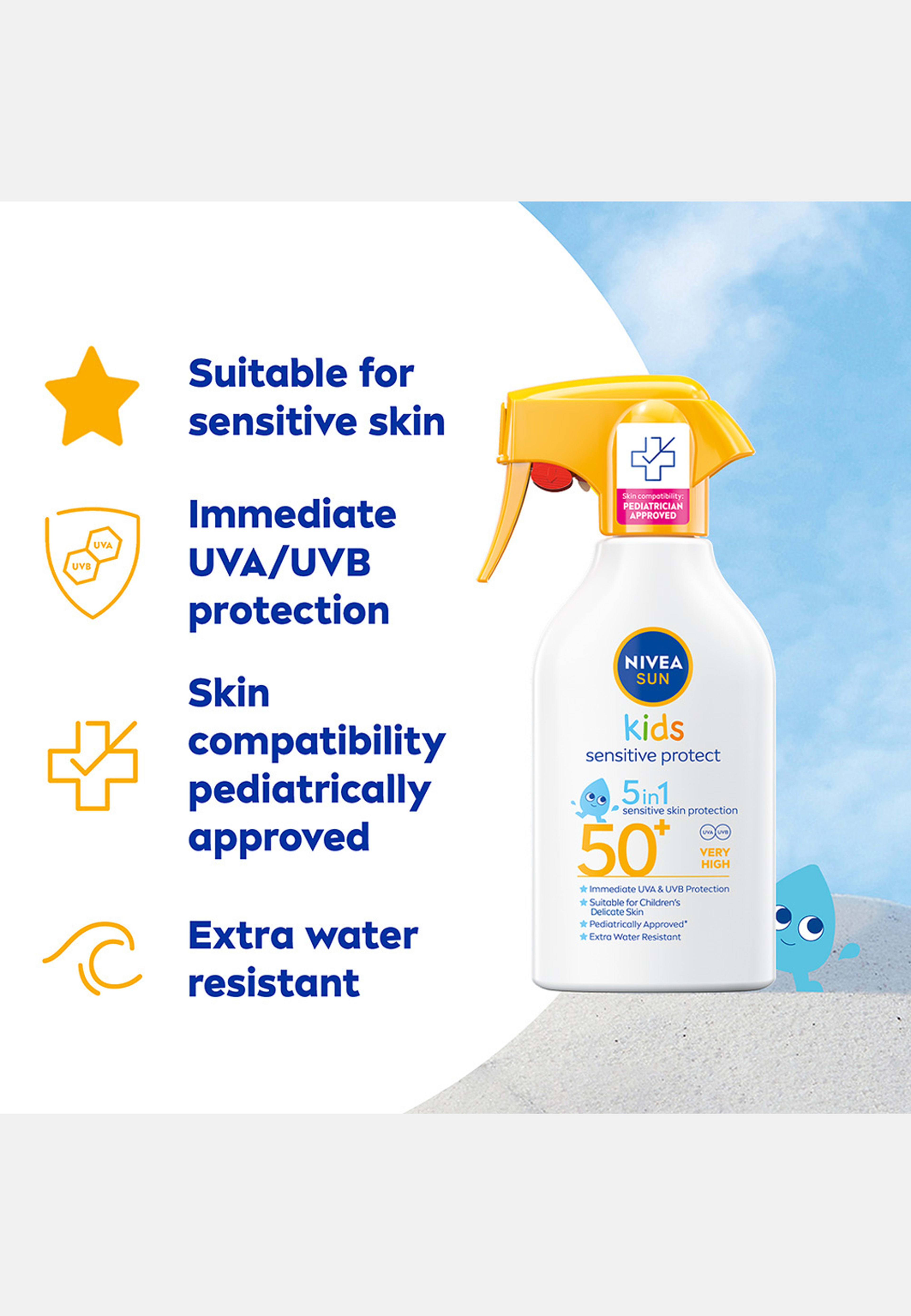 Solkräm barn Kids Sensitive Protect & Play Sun Trigger Spray SPF50+
