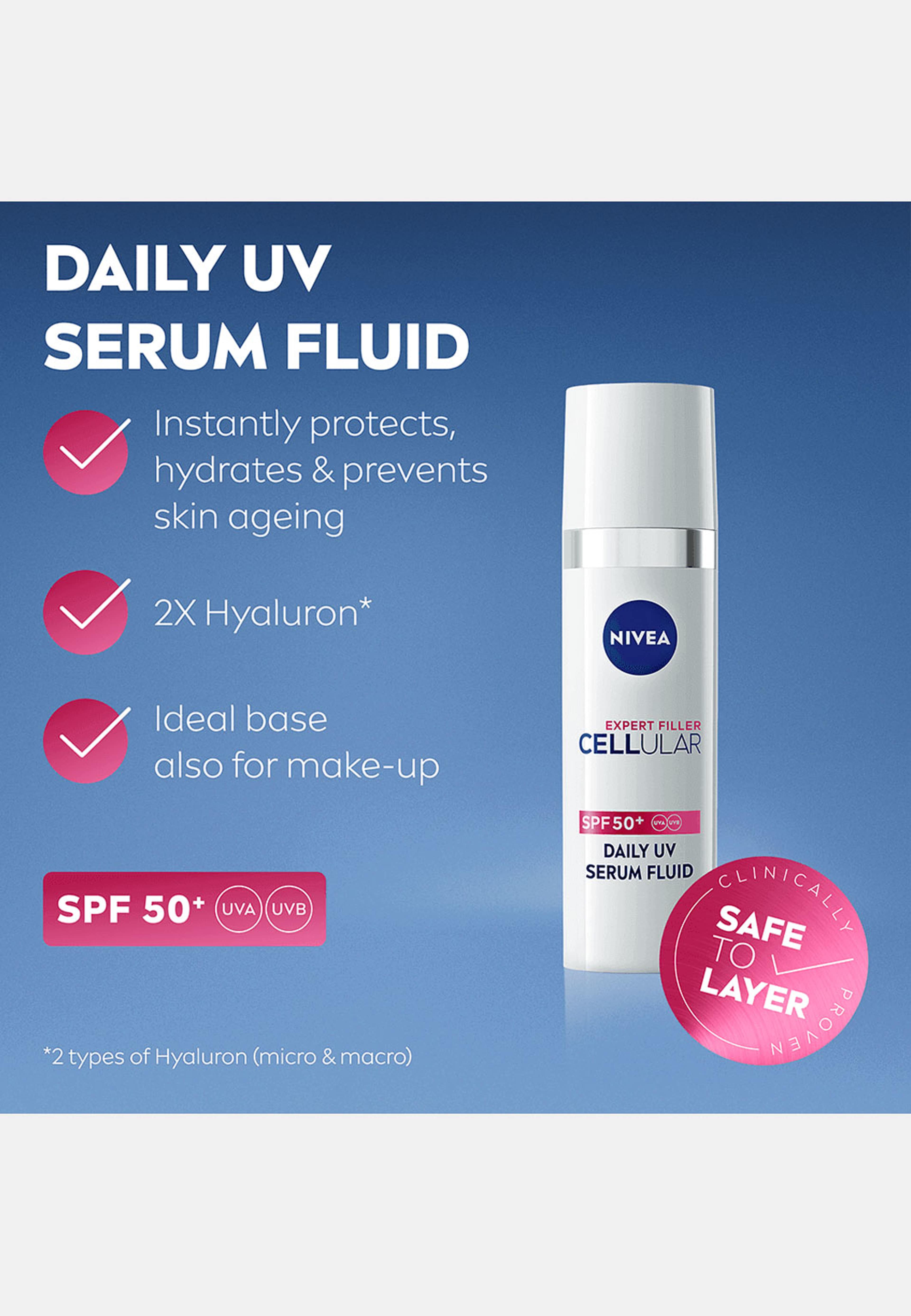 Serum dagkräm Cellular Expert Filler Daily UV Fluid SPF50 30 ml NIVEA