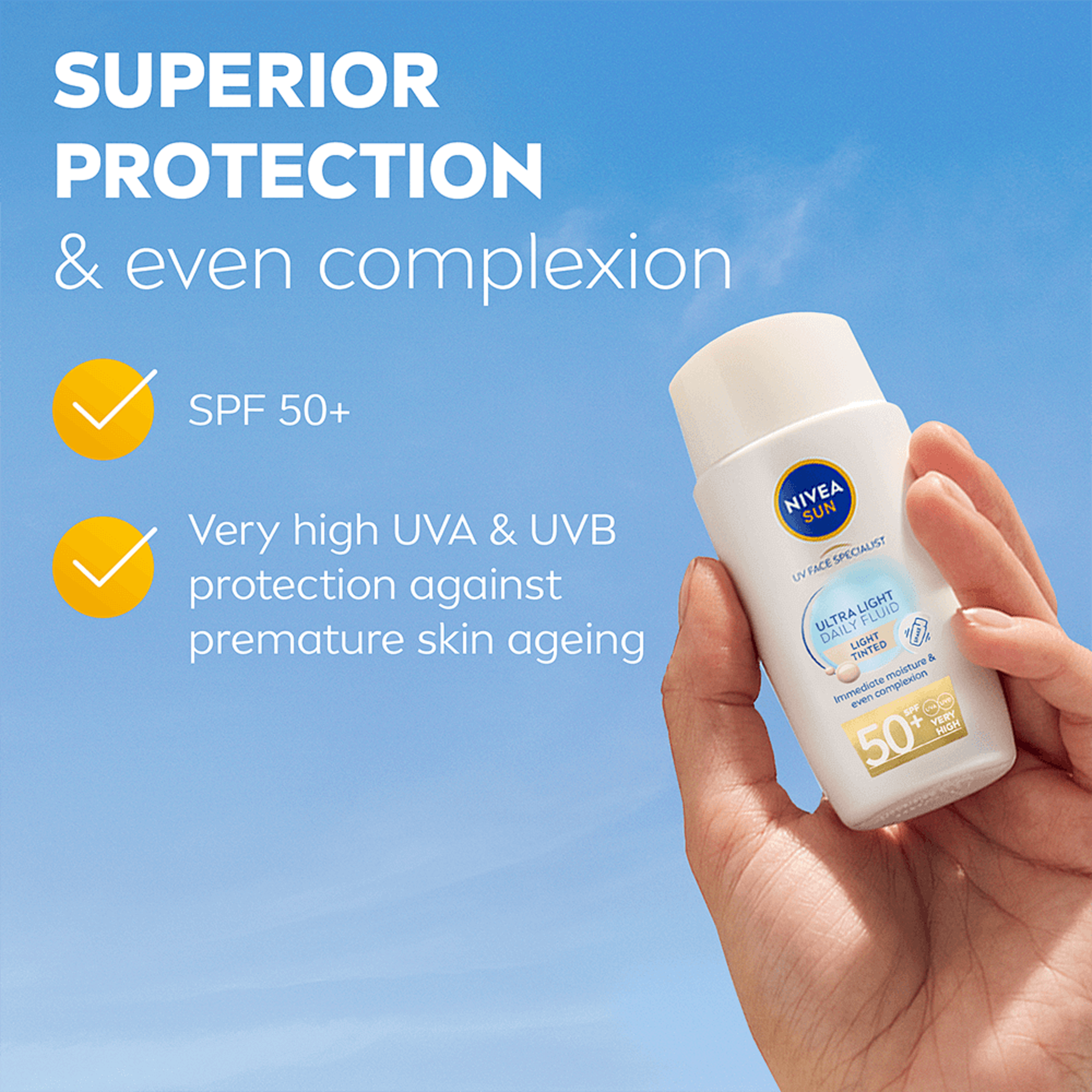 Solkräm ansikte UV Face Ultra Fluid Light Tinted SPF50+ 40 ml NIVEA SUN
