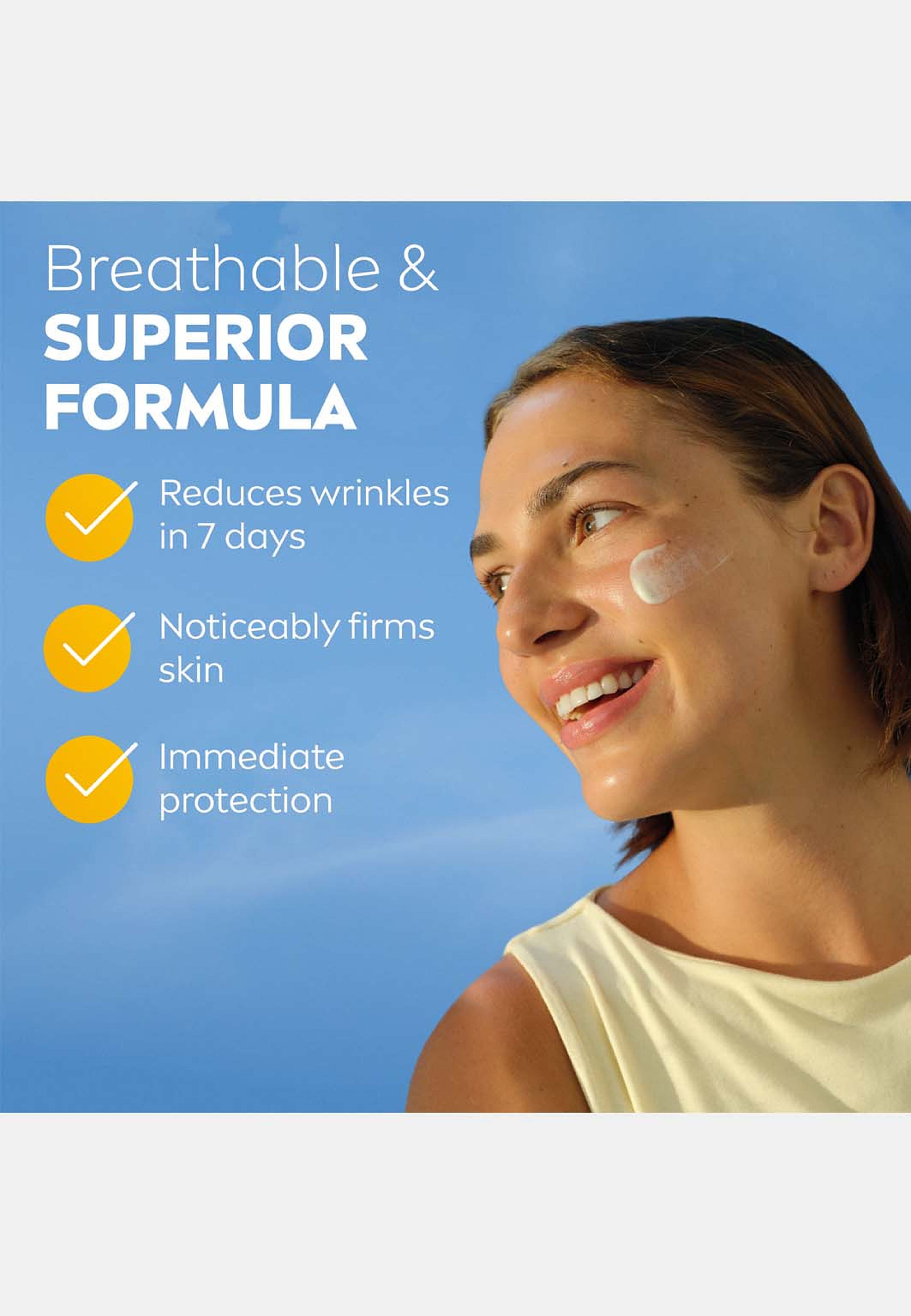 Solskydd ansikte UV Face Anti-Age Q10 SPF50+, från NIVEA. Klicka för att öppna bilden i stort format