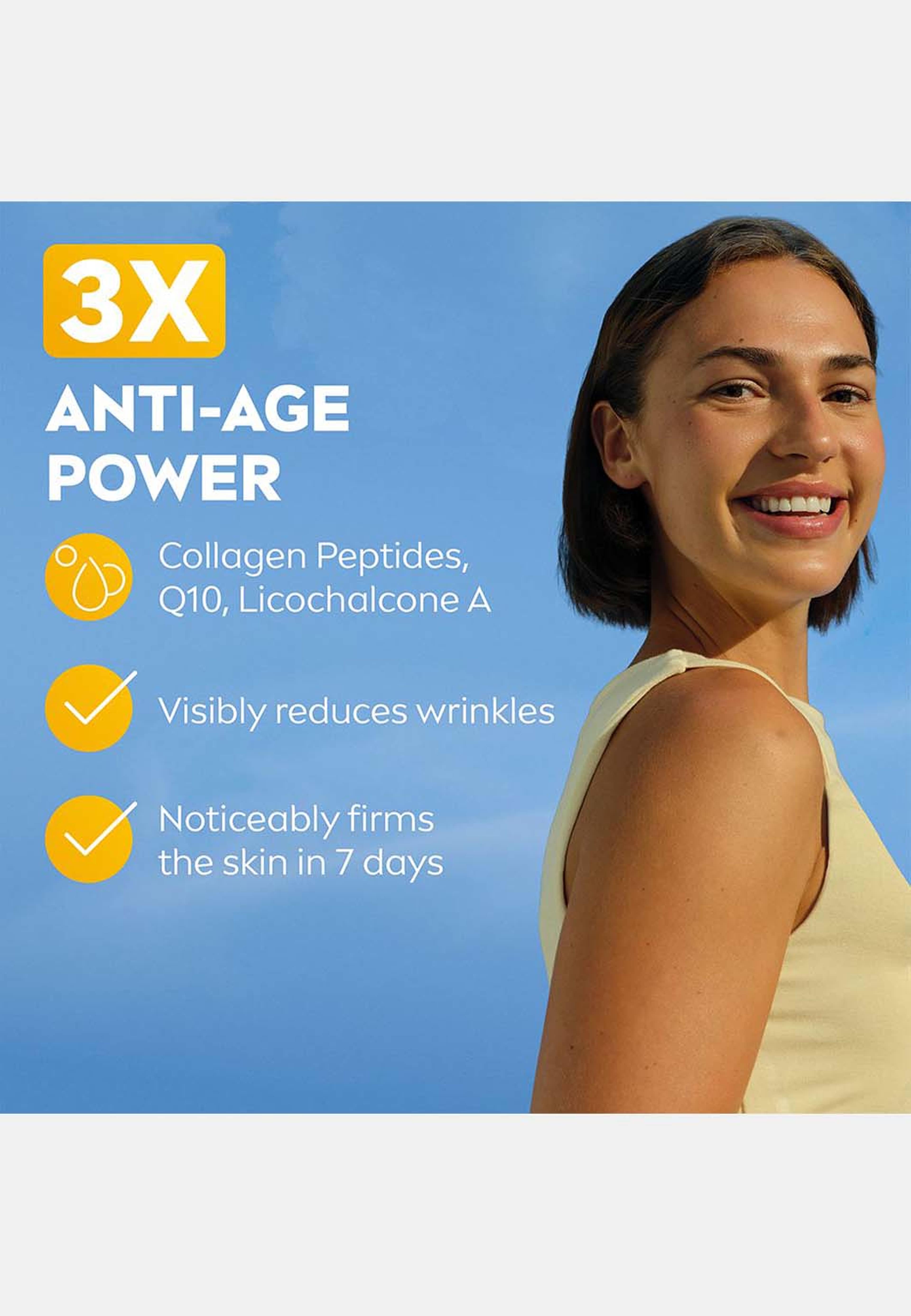 Solskydd ansikte UV Face Anti-Age Q10 SPF50+, från NIVEA. Klicka för att öppna bilden i stort format