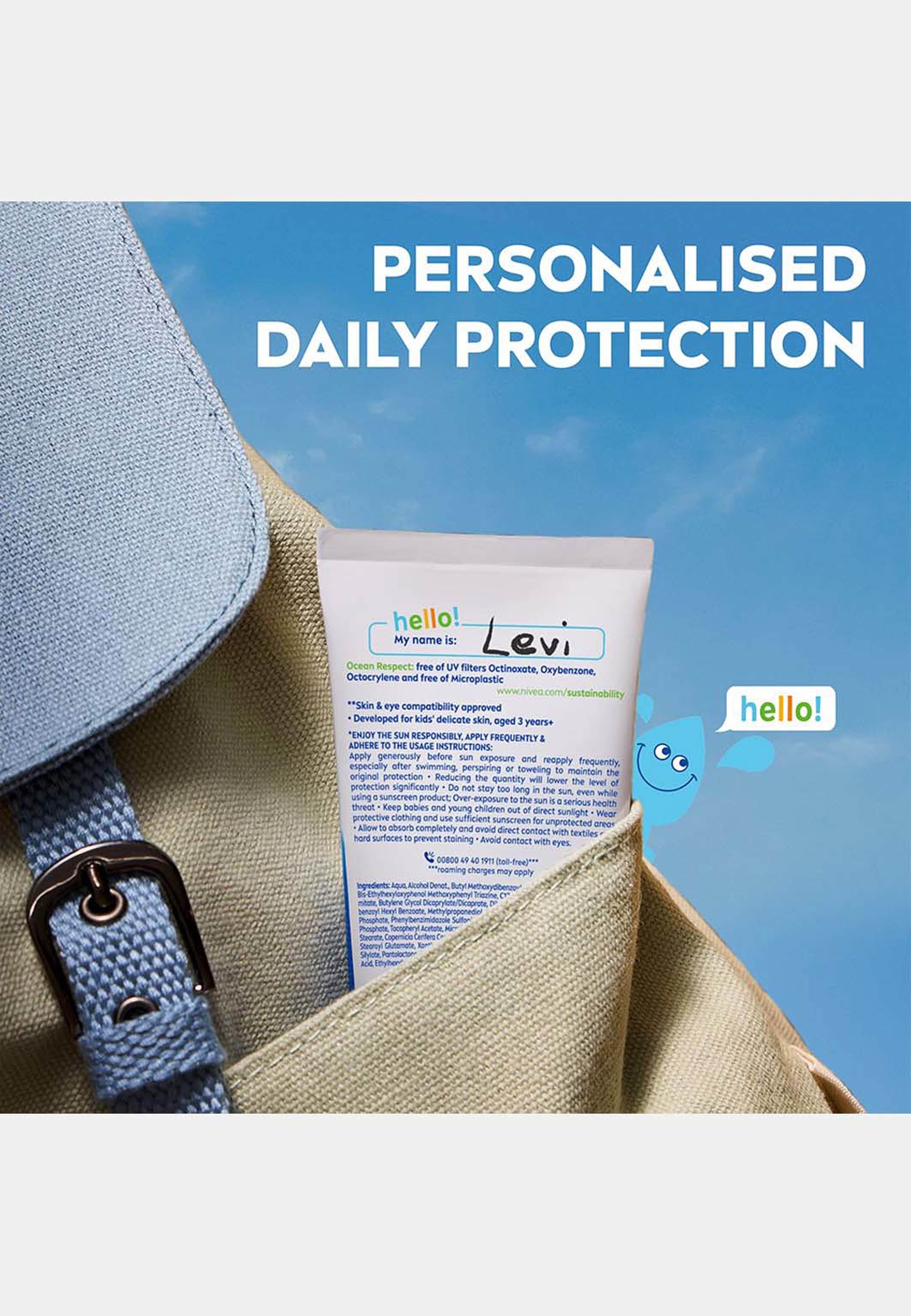 Solskydd Kids Daily UV Protect SPF50+, från NIVEA. Klicka för att öppna bilden i stort format