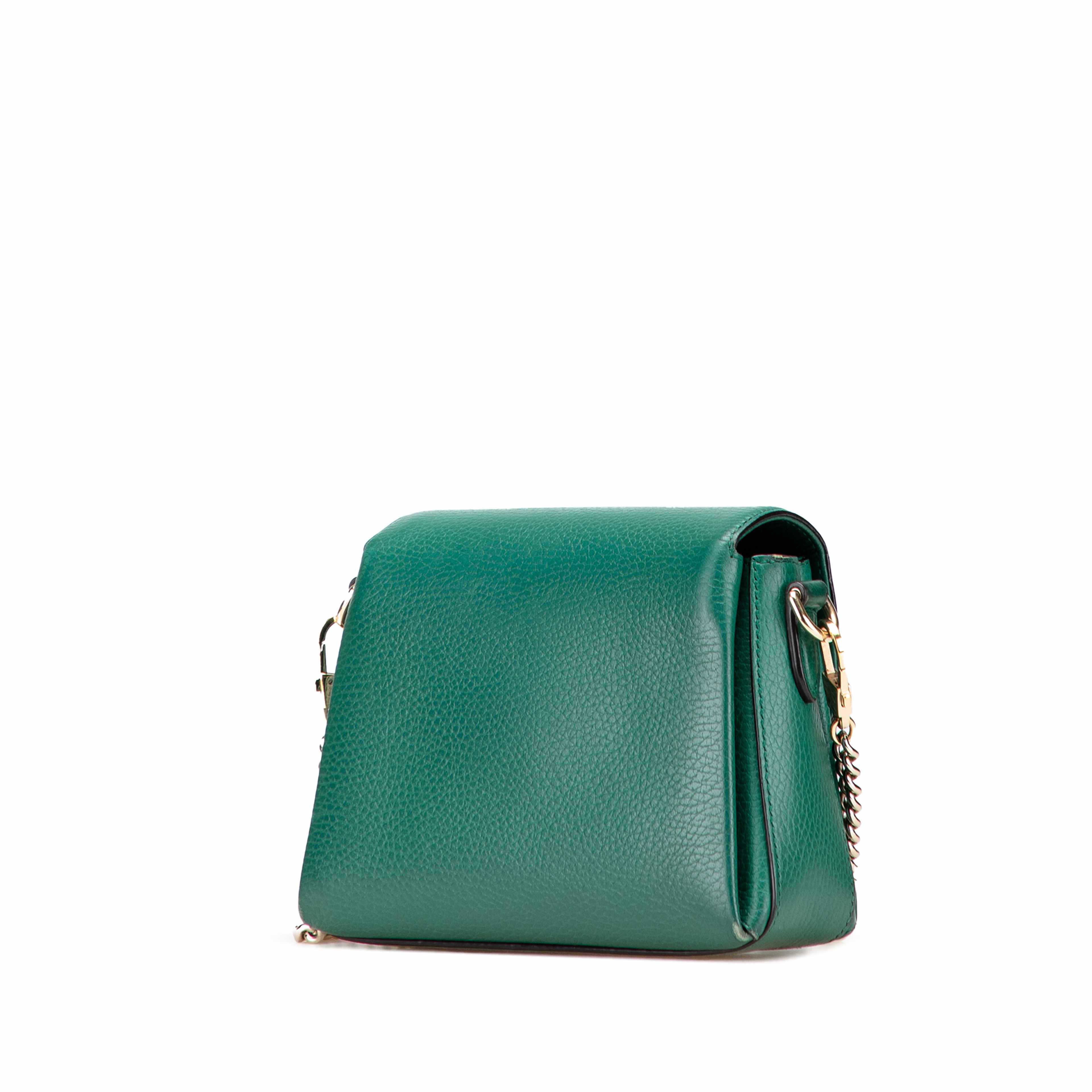 Gucci Small Dollar Calfskin Interlocking G Crossbody, från Luxclusif, i färgen green. Klicka för att öppna bilden i stort format