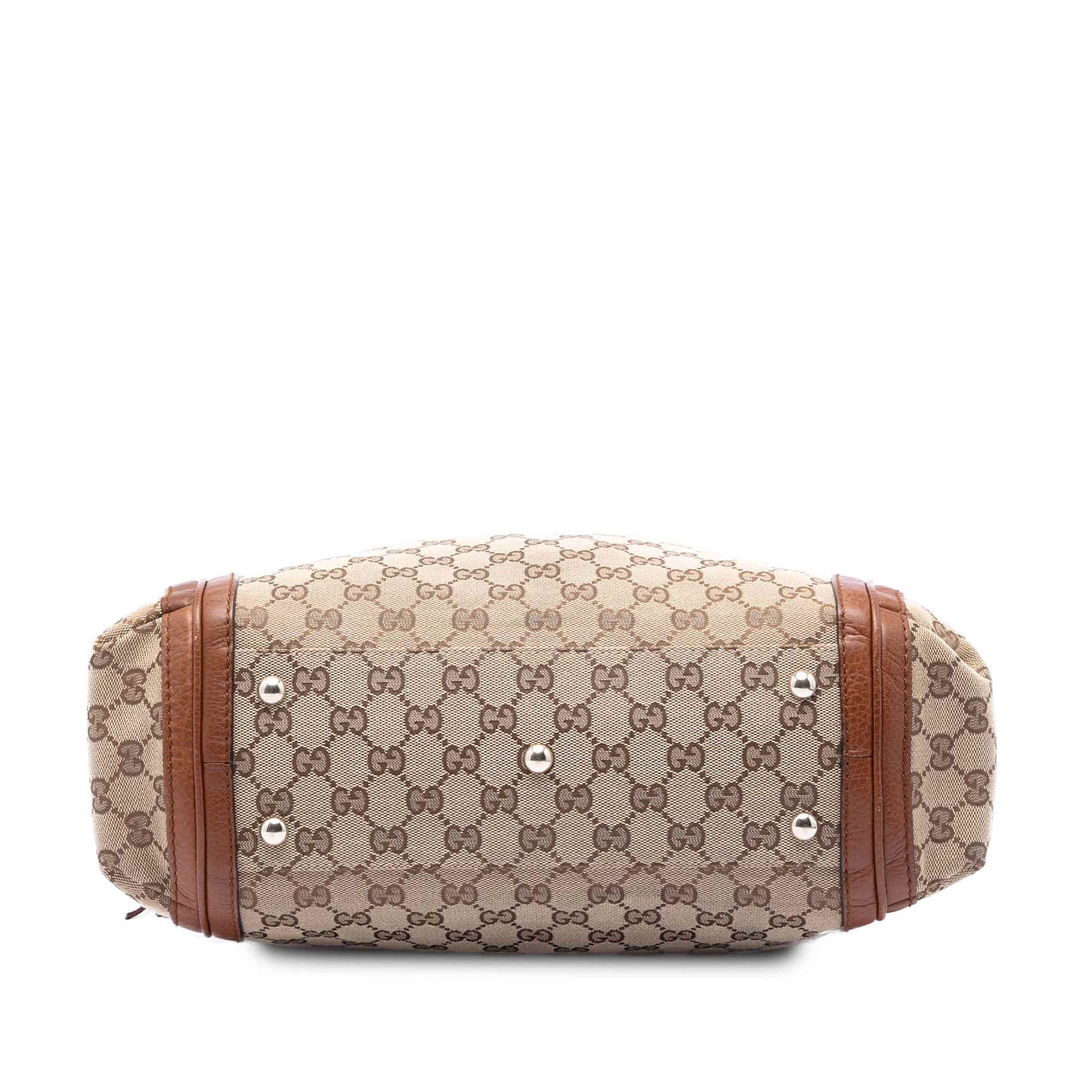 Gucci Large Gg Canvas Bella Tote, från Luxclusif, i färgen beige. Klicka för att öppna bilden i stort format