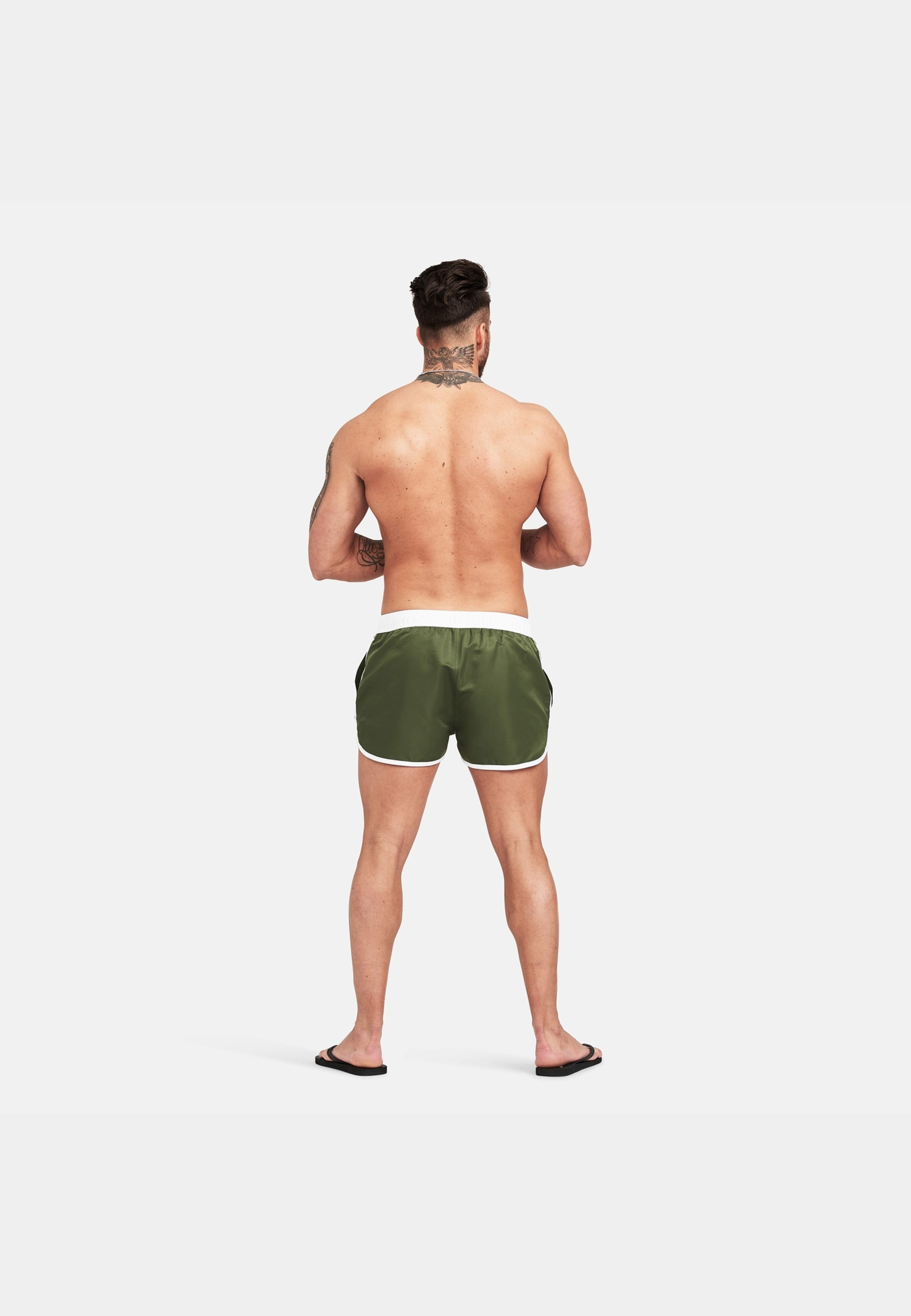 St Paul Swim Shorts Short, från Frank Dandy, i färgen olive. Klicka för att öppna bilden i stort format
