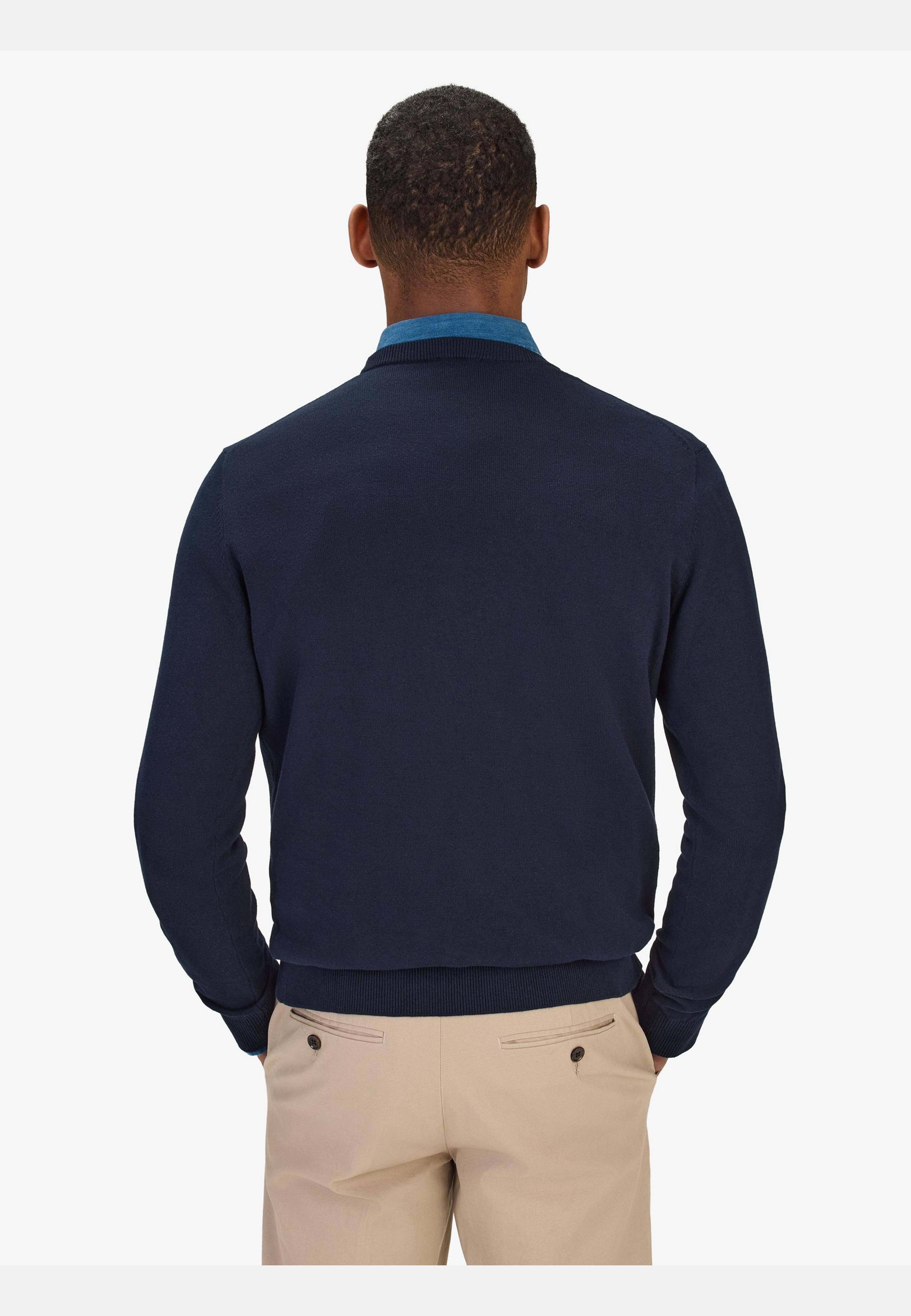 Cotton Crew Neck Sweater (sean), från John Henric, i färgen navy blue. Klicka för att öppna bilden i stort format