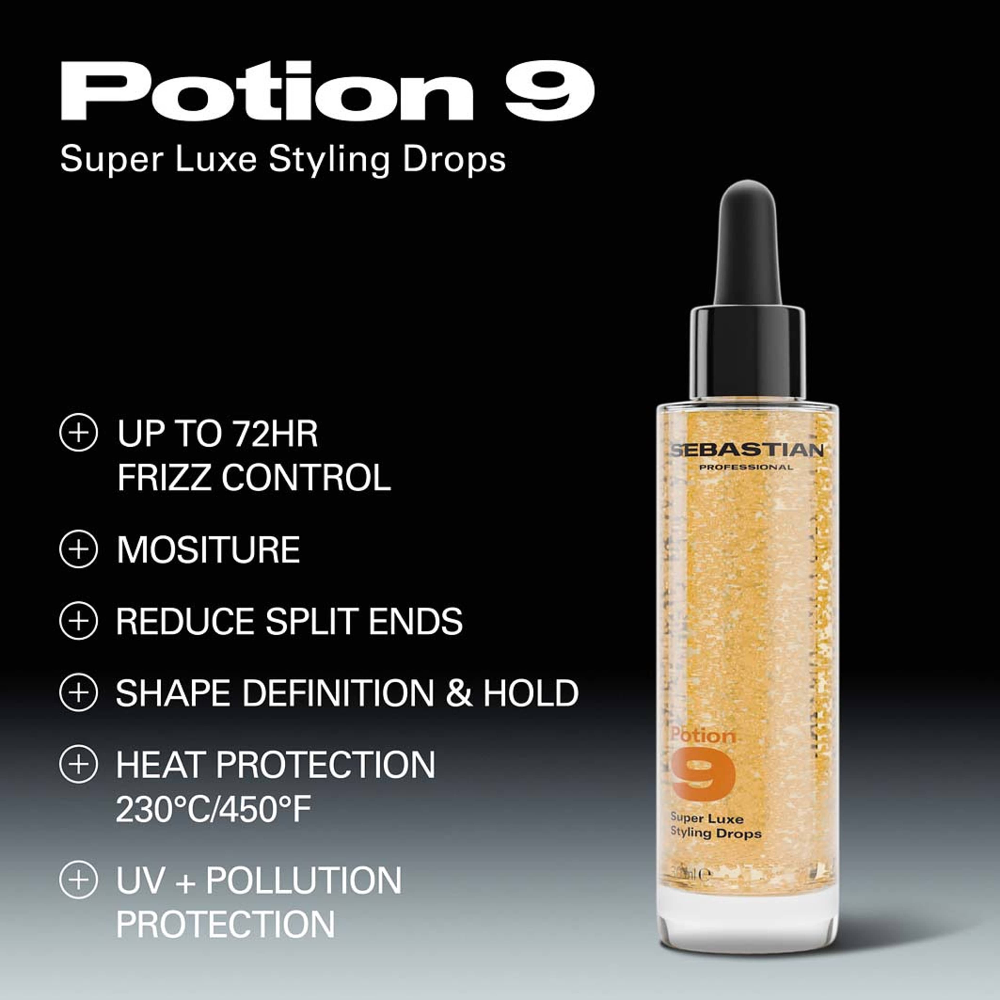 Potion 9 Super Luxe Styling Drops, från Sebastian Professional. Klicka för att öppna bilden i stort format