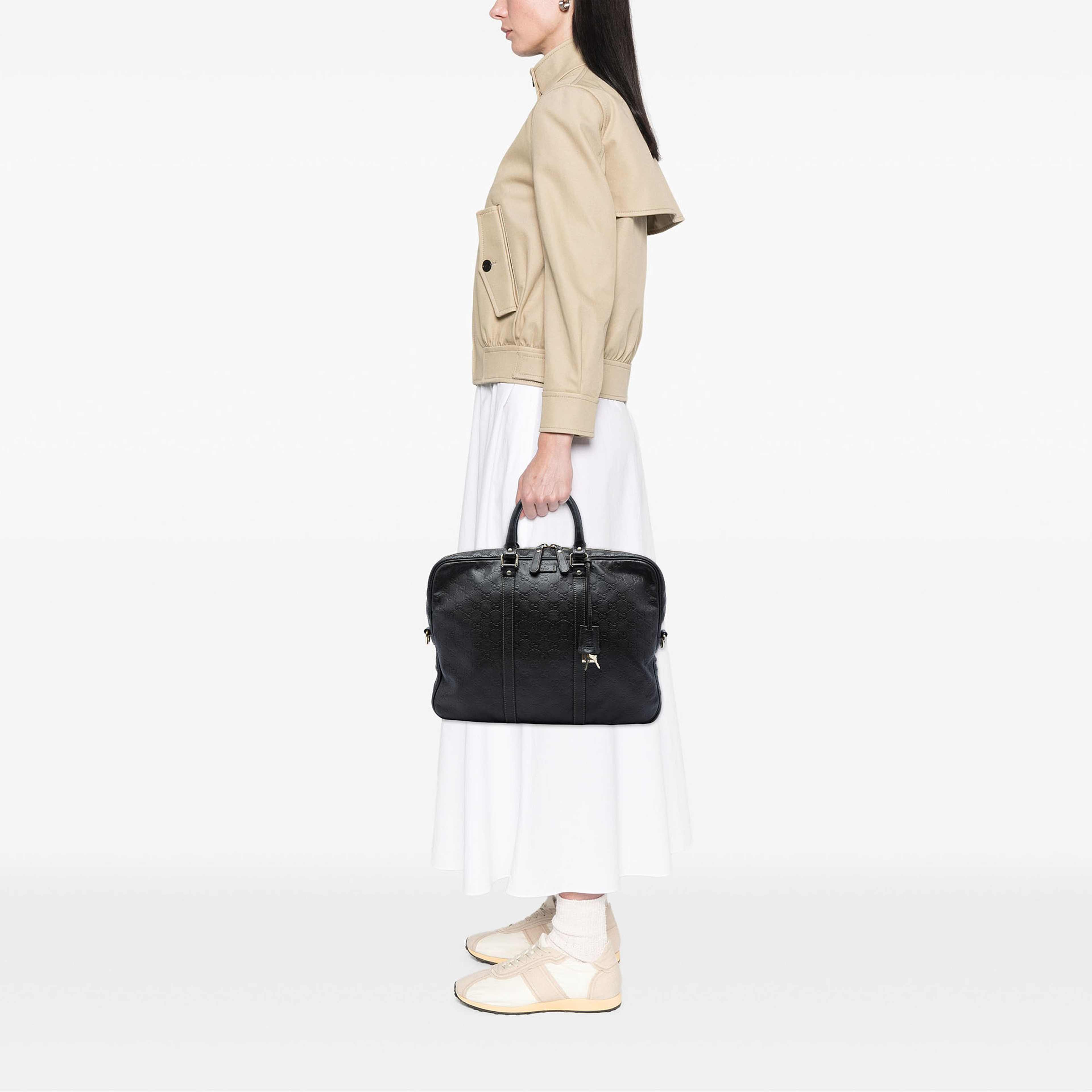 Gucci Guccissima Business Bag, från Luxclusif, i färgen brun. Klicka för att öppna bilden i stort format