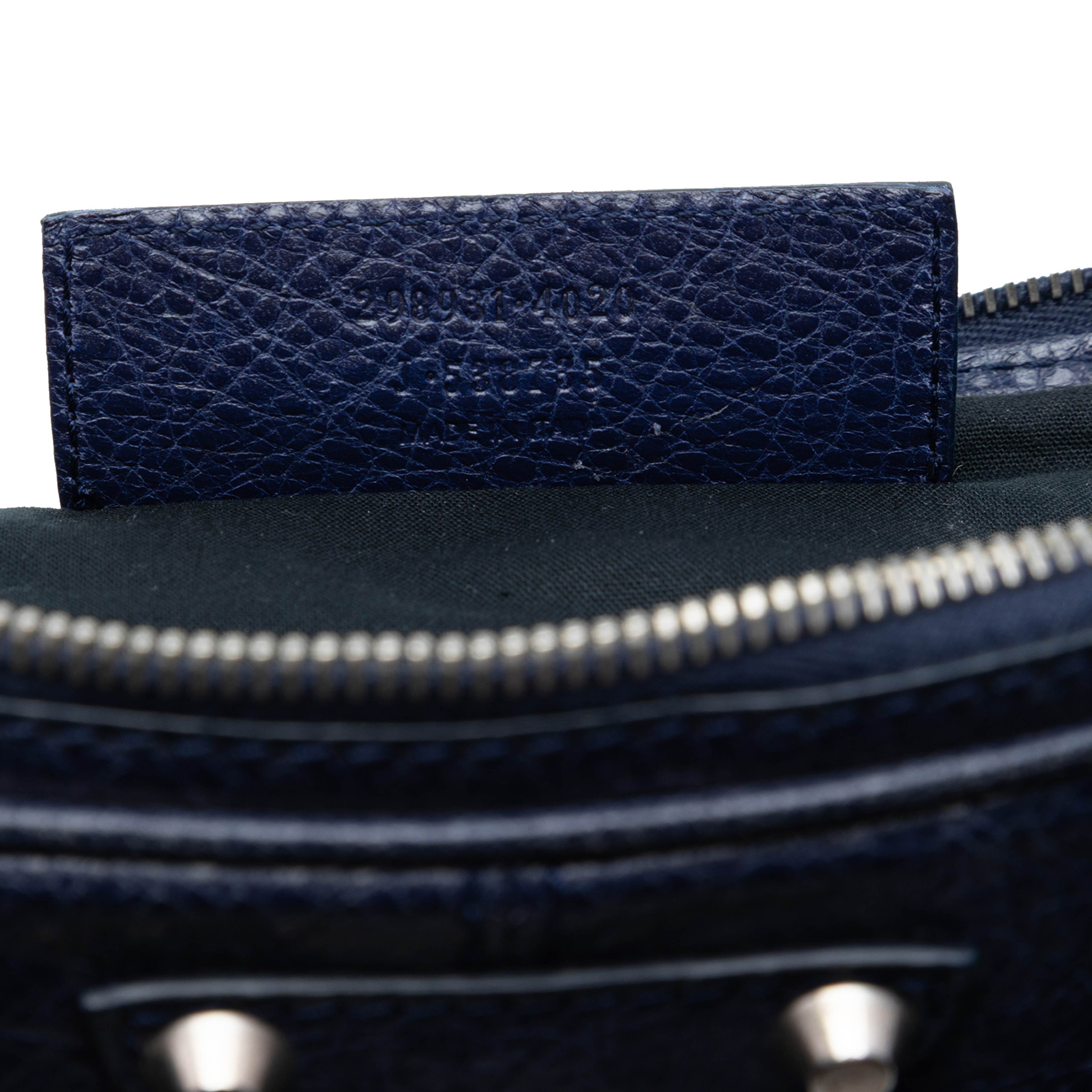 Balenciaga Lambskin Motocross Giant 12 Briefcase, från Luxclusif, i färgen blå. Klicka för att öppna bilden i stort format