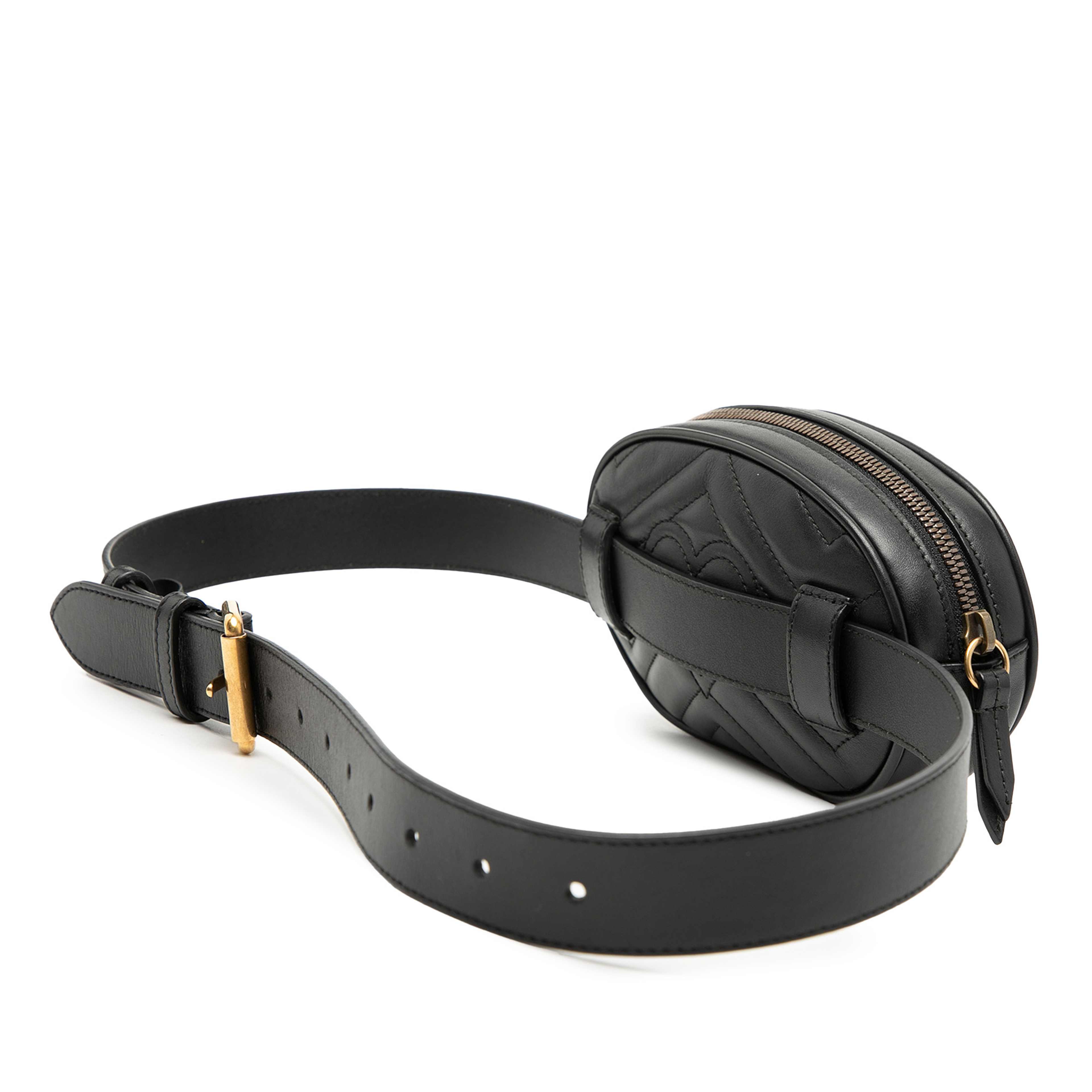 Gucci Gg Marmont Matelasse Leather Belt Bag, från Luxclusif, i färgen black. Klicka för att öppna bilden i stort format