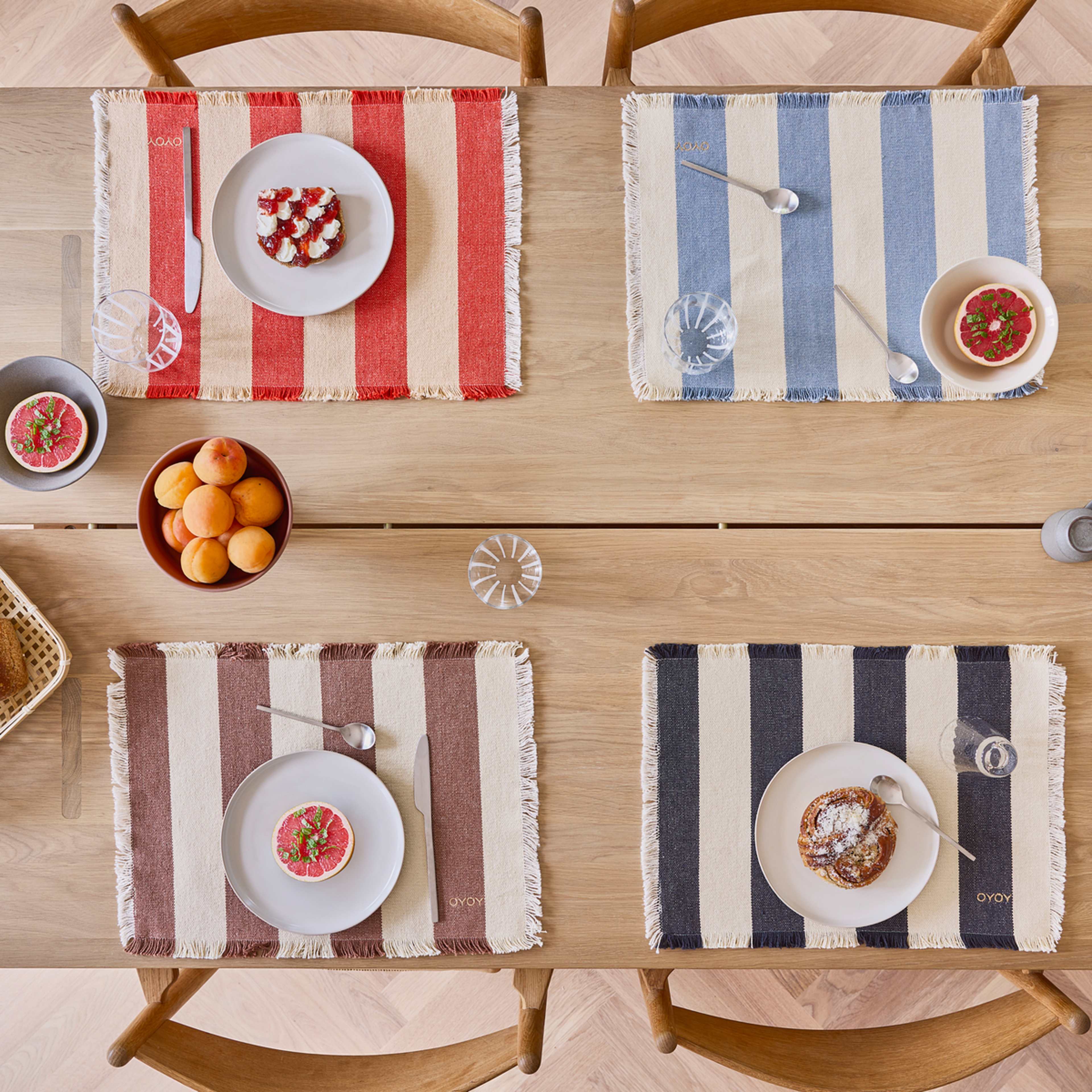 Toppu Placemat - Pack Of 2, från OYOY Living, i färgen brown,offwhite. Klicka för att öppna bilden i stort format