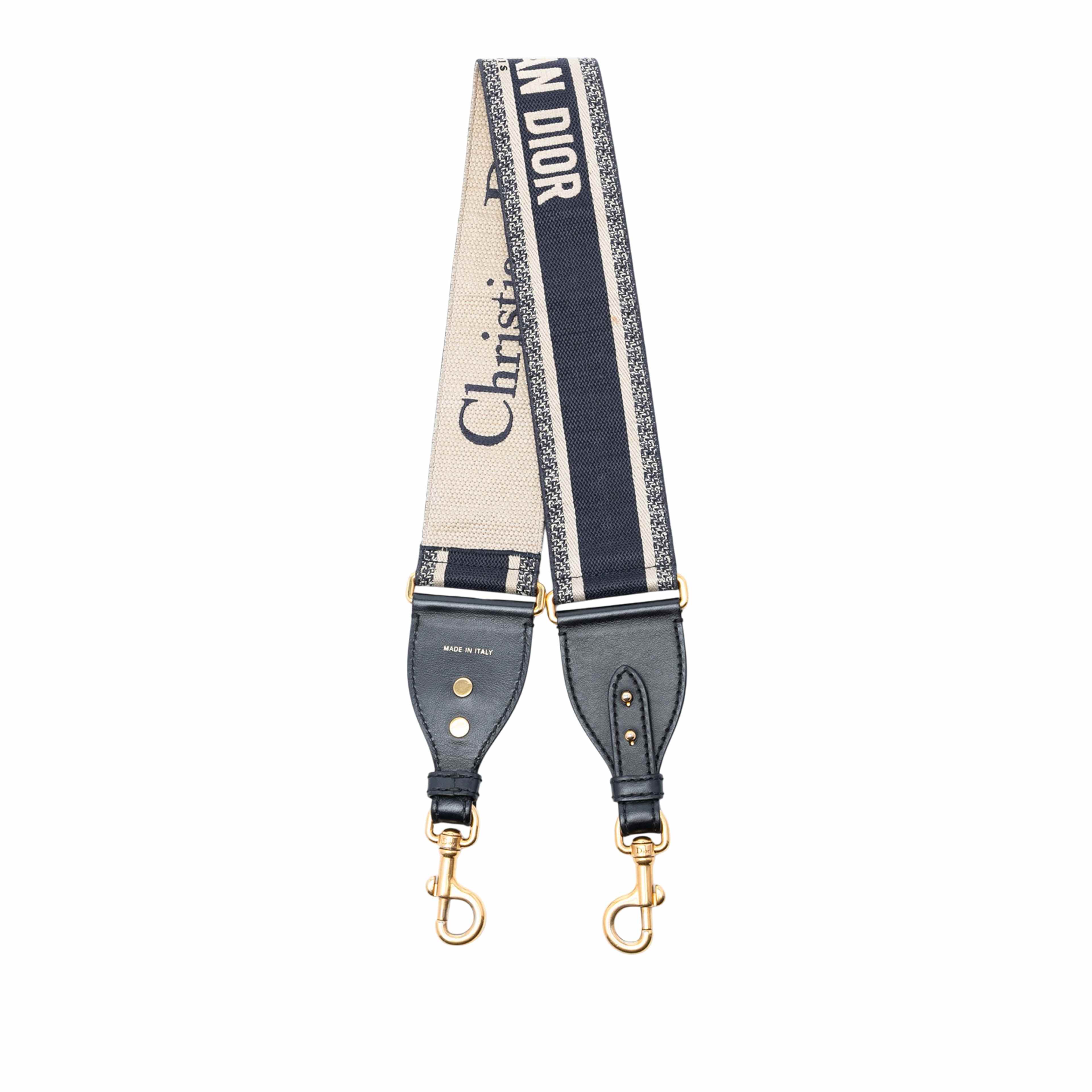 Dior Embroidered Canvas Bag Strap, från Luxclusif, i färgen navy. Klicka för att öppna bilden i stort format