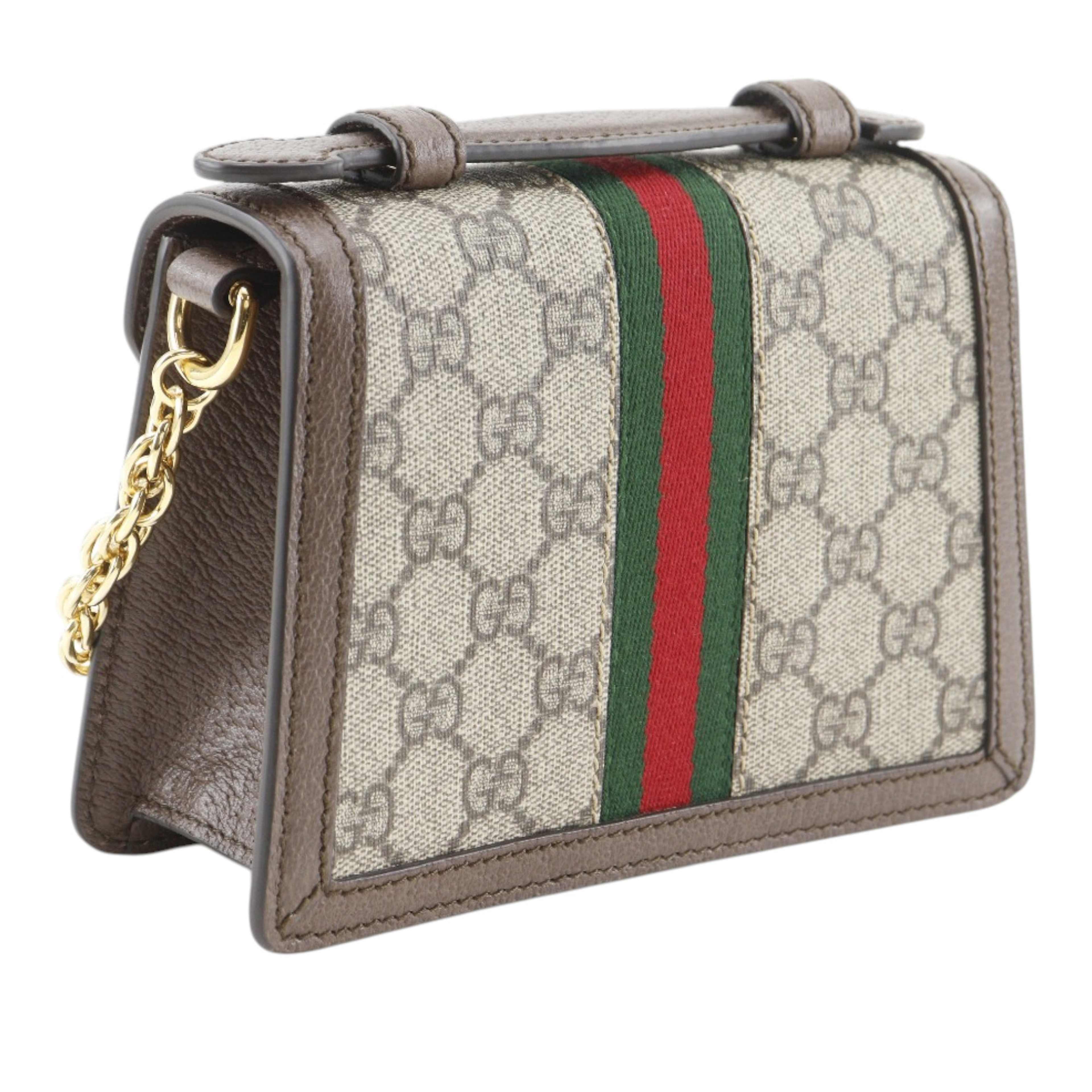 Gucci Small Gg Supreme Web Ophidia Top Handle Bag, från Luxclusif, i färgen beige. Klicka för att öppna bilden i stort format