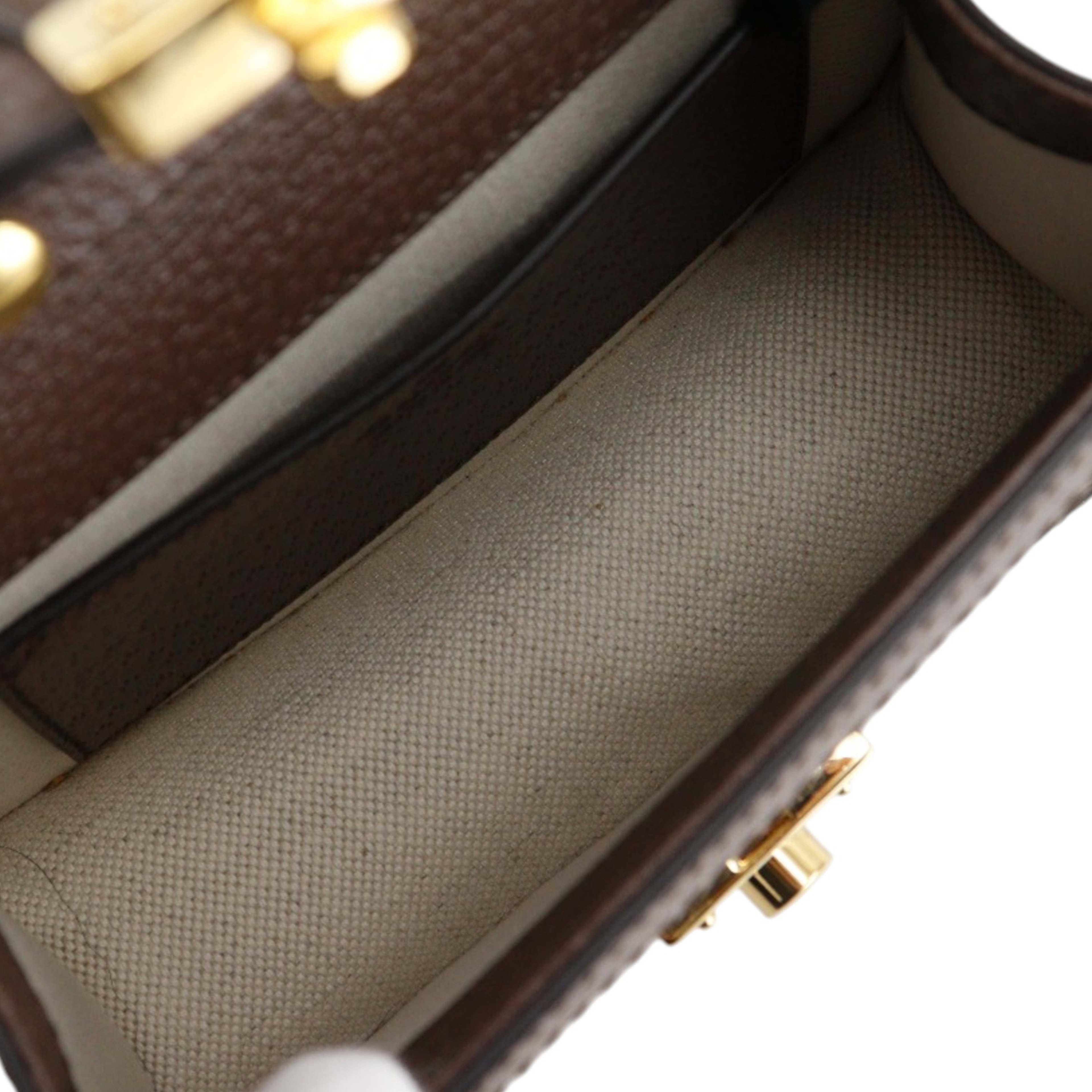 Gucci Small Gg Supreme Web Ophidia Top Handle Bag, från Luxclusif, i färgen beige. Klicka för att öppna bilden i stort format