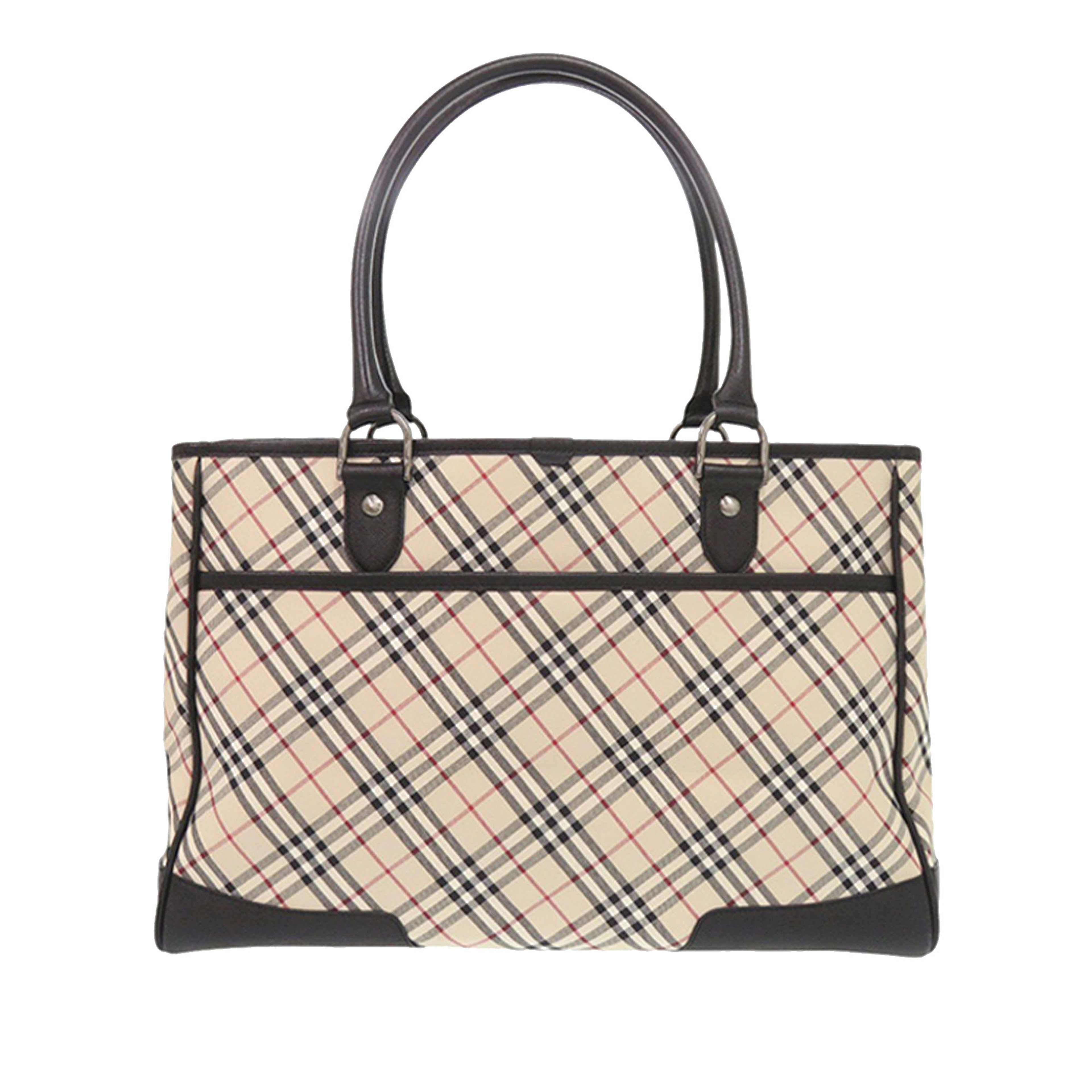Burberry Nova Check Canvas Tote, från Luxclusif, i färgen beige. Klicka för att öppna bilden i stort format