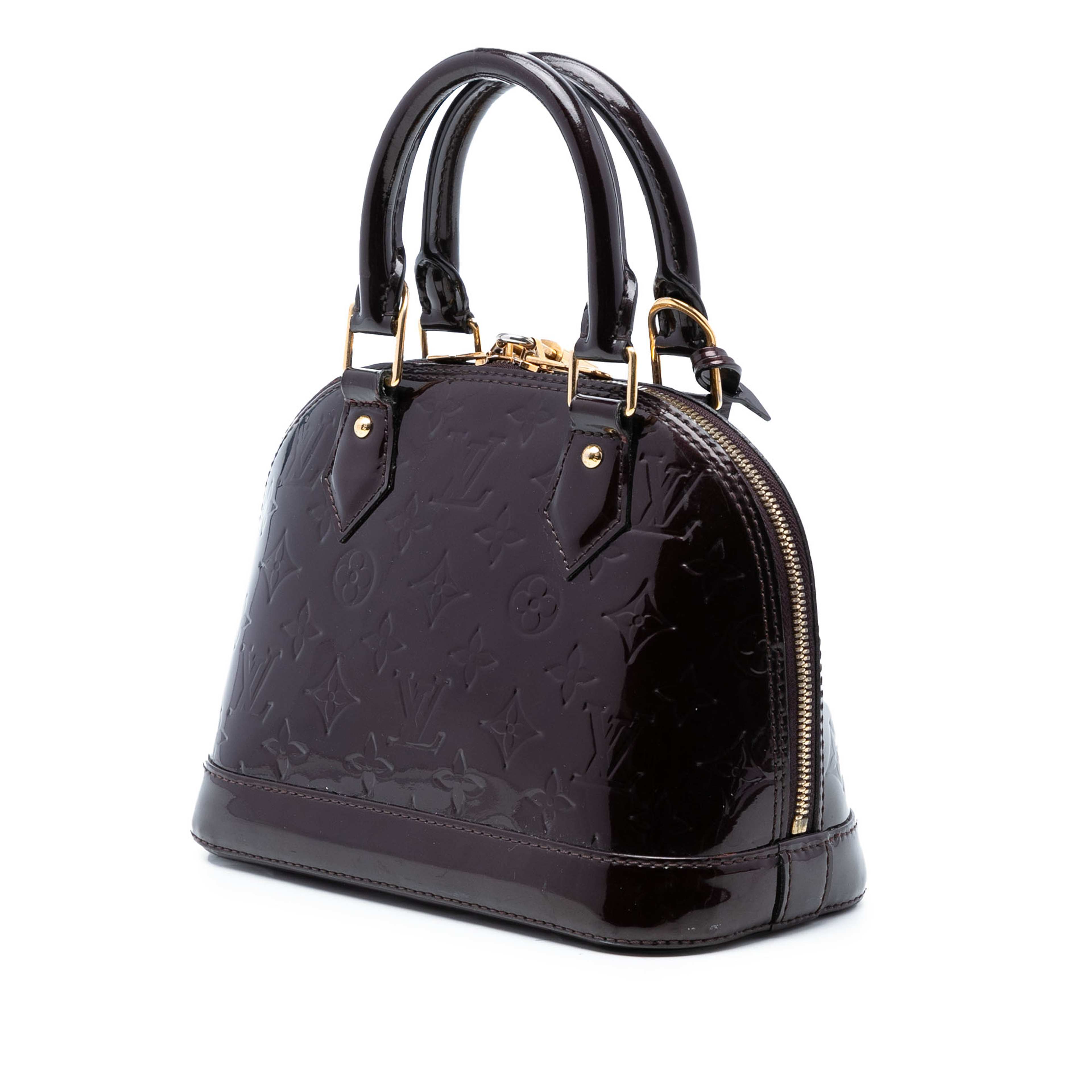 Louis Vuitton Monogram Vernis Alma Bb, från Luxclusif, i färgen purpur. Klicka för att öppna bilden i stort format