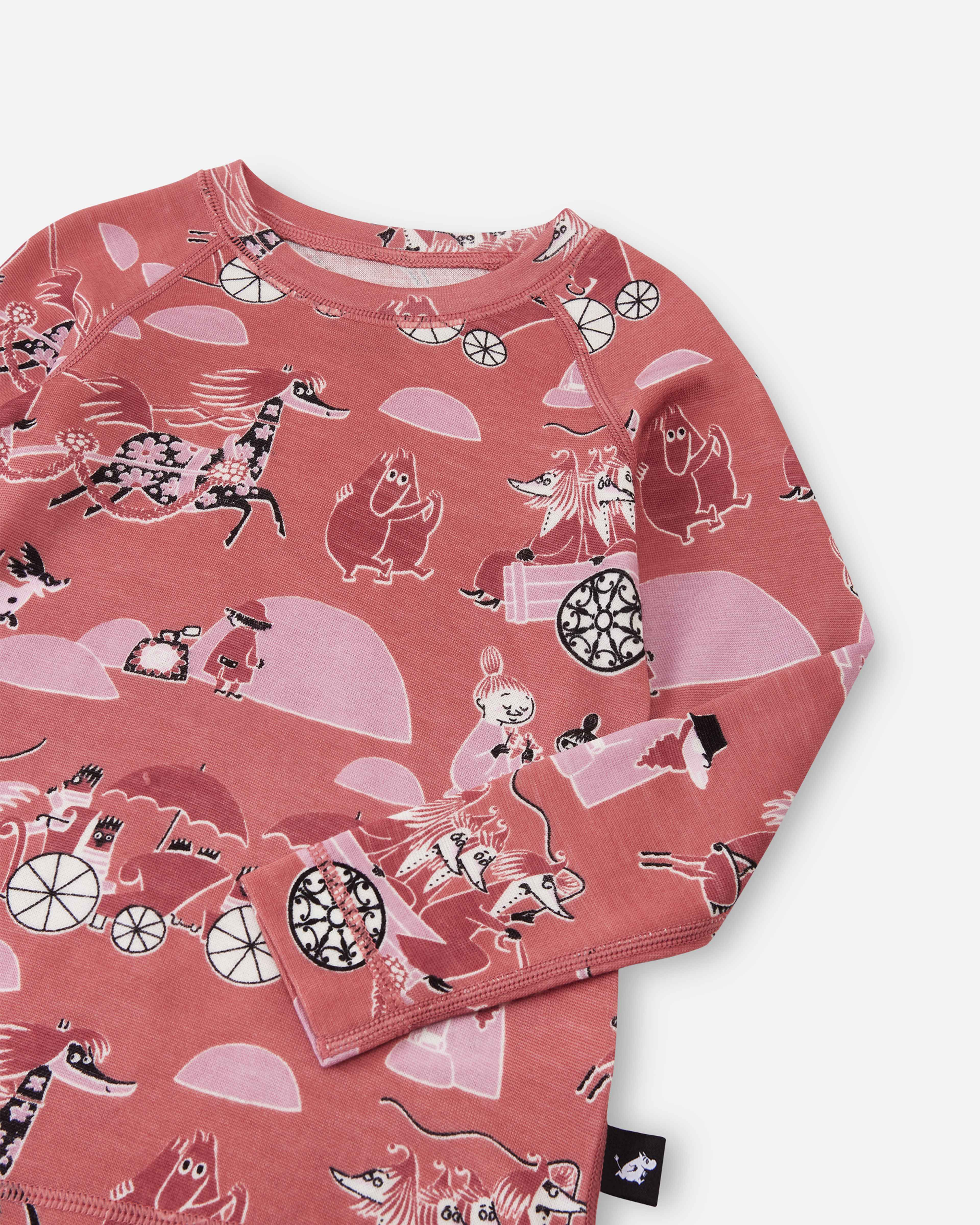 Ullunderkläder Moomin Trivsam, från Reima, i färgen rose blush. Klicka för att öppna bilden i stort format