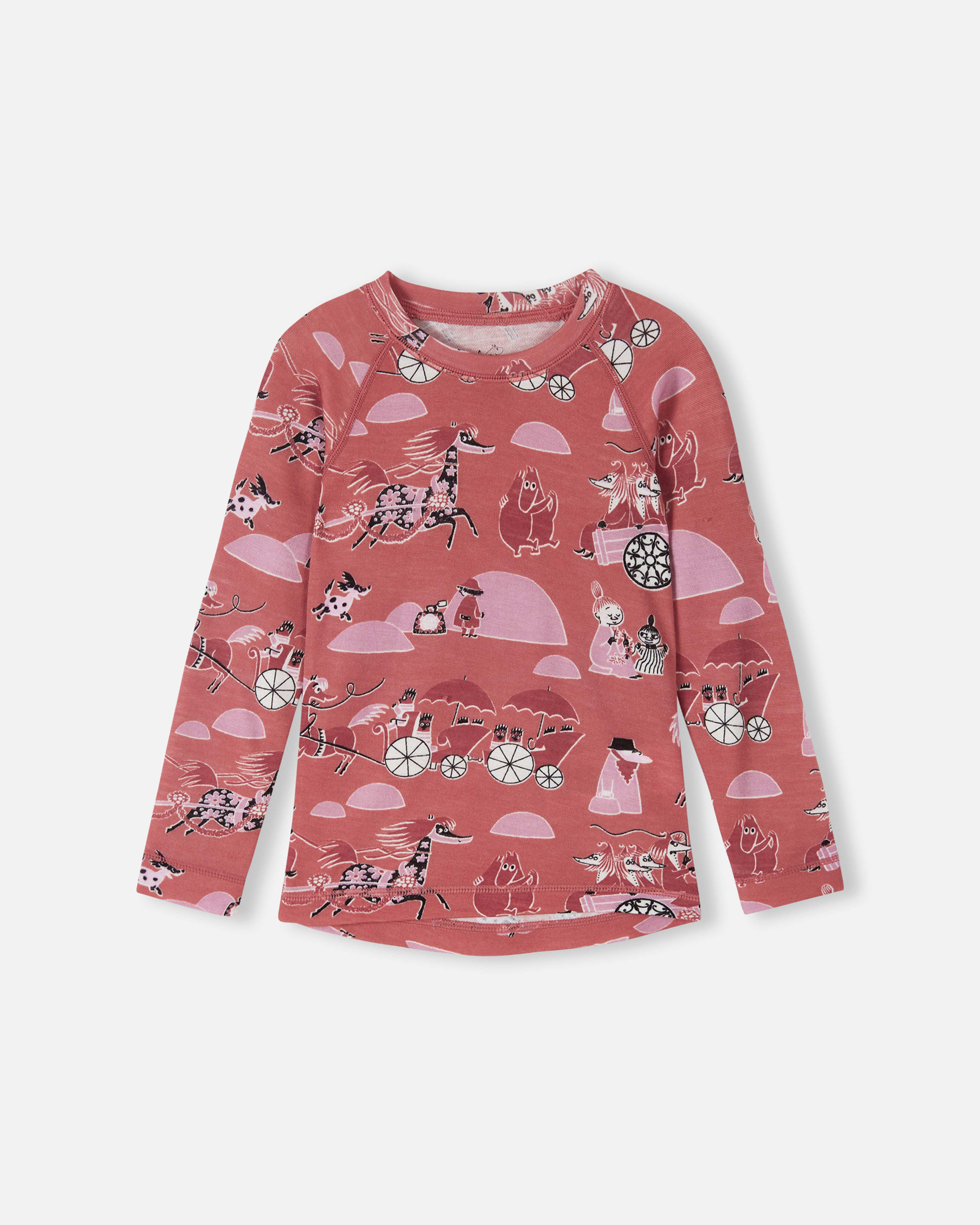 Ullunderkläder Moomin Trivsam, från Reima, i färgen rose blush. Klicka för att öppna bilden i stort format