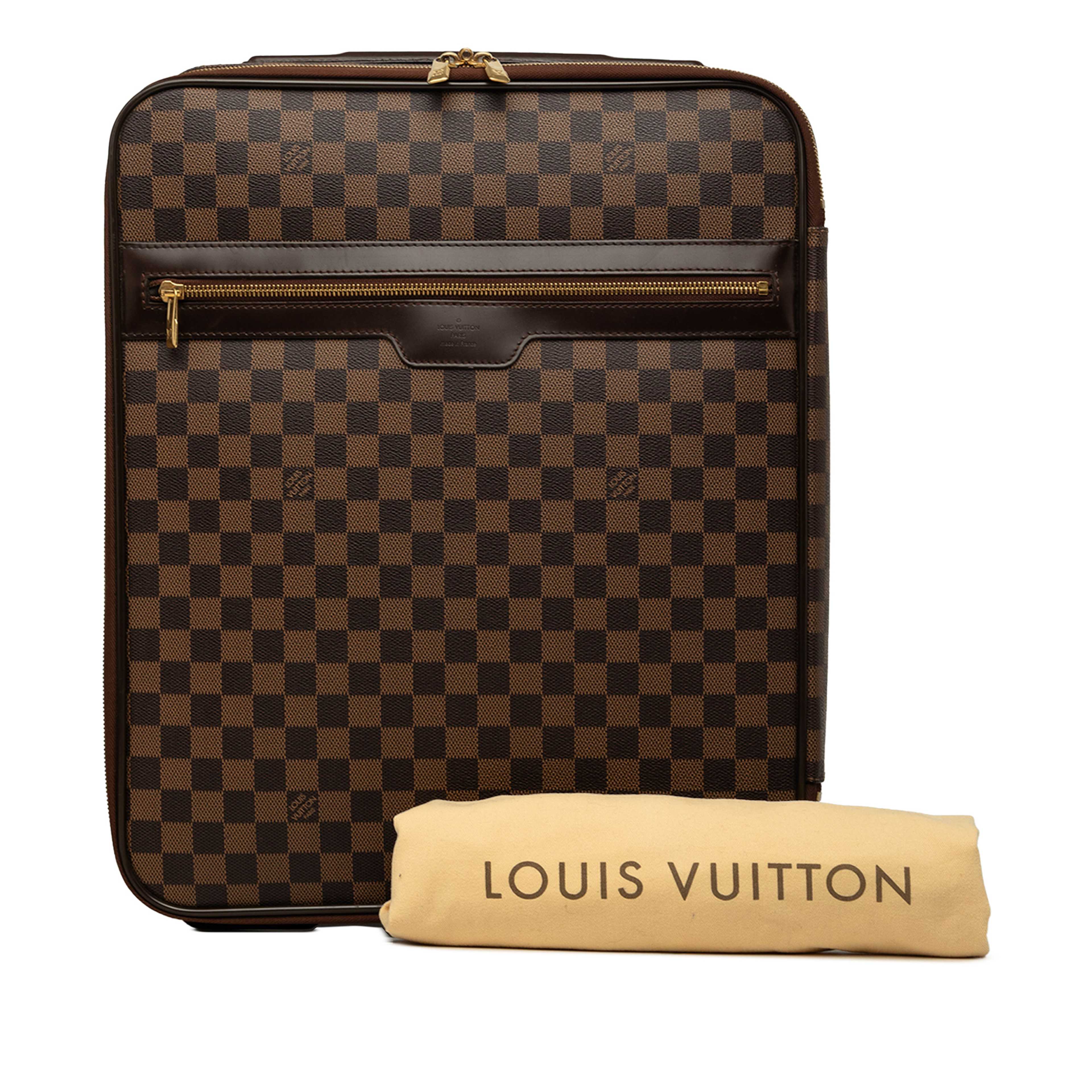 Louis Vuitton Damier Ebene Pegase 45, från Luxclusif, i färgen brun. Klicka för att öppna bilden i stort format