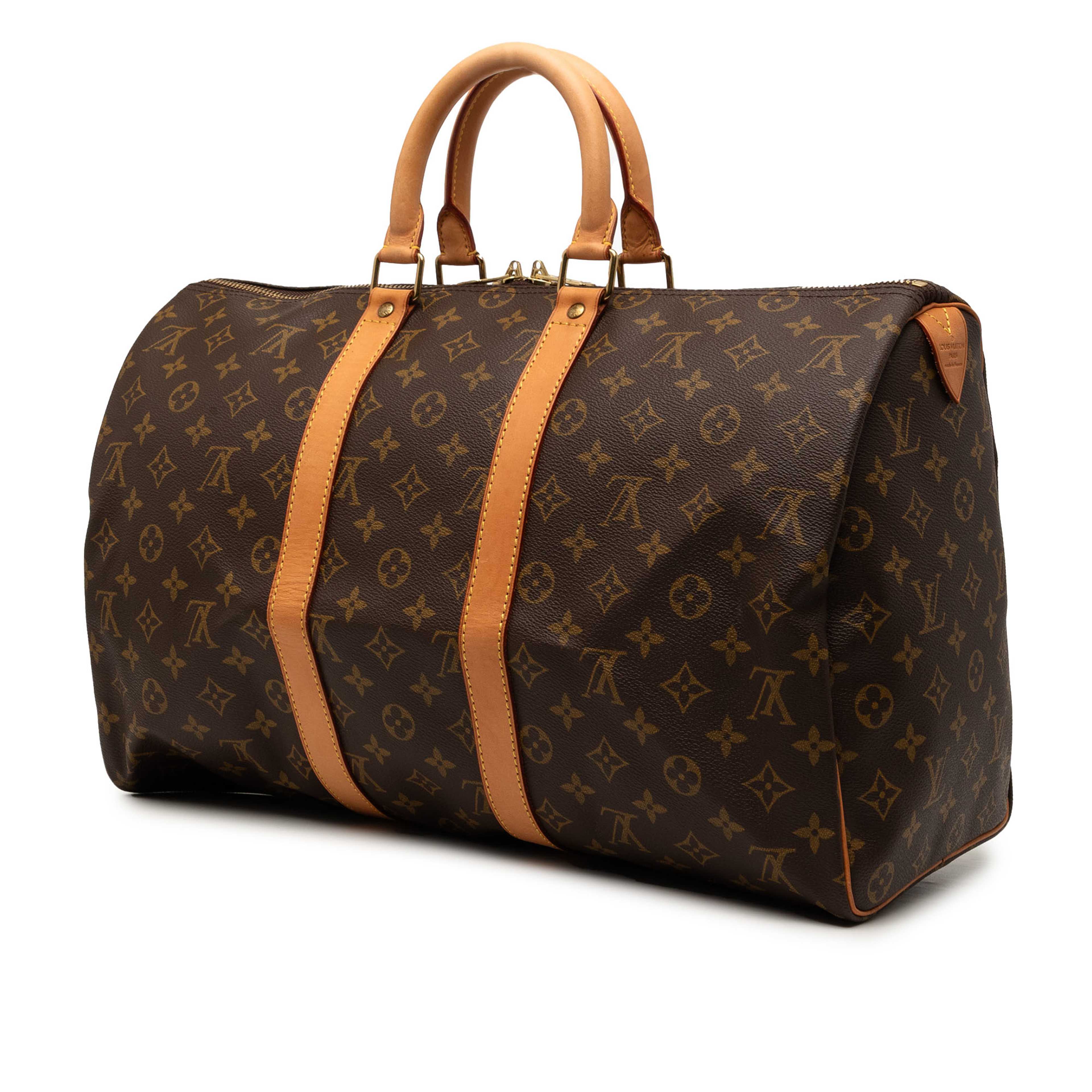 Louis Vuitton Monogram Keepall 45, från Luxclusif, i färgen brun. Klicka för att öppna bilden i stort format