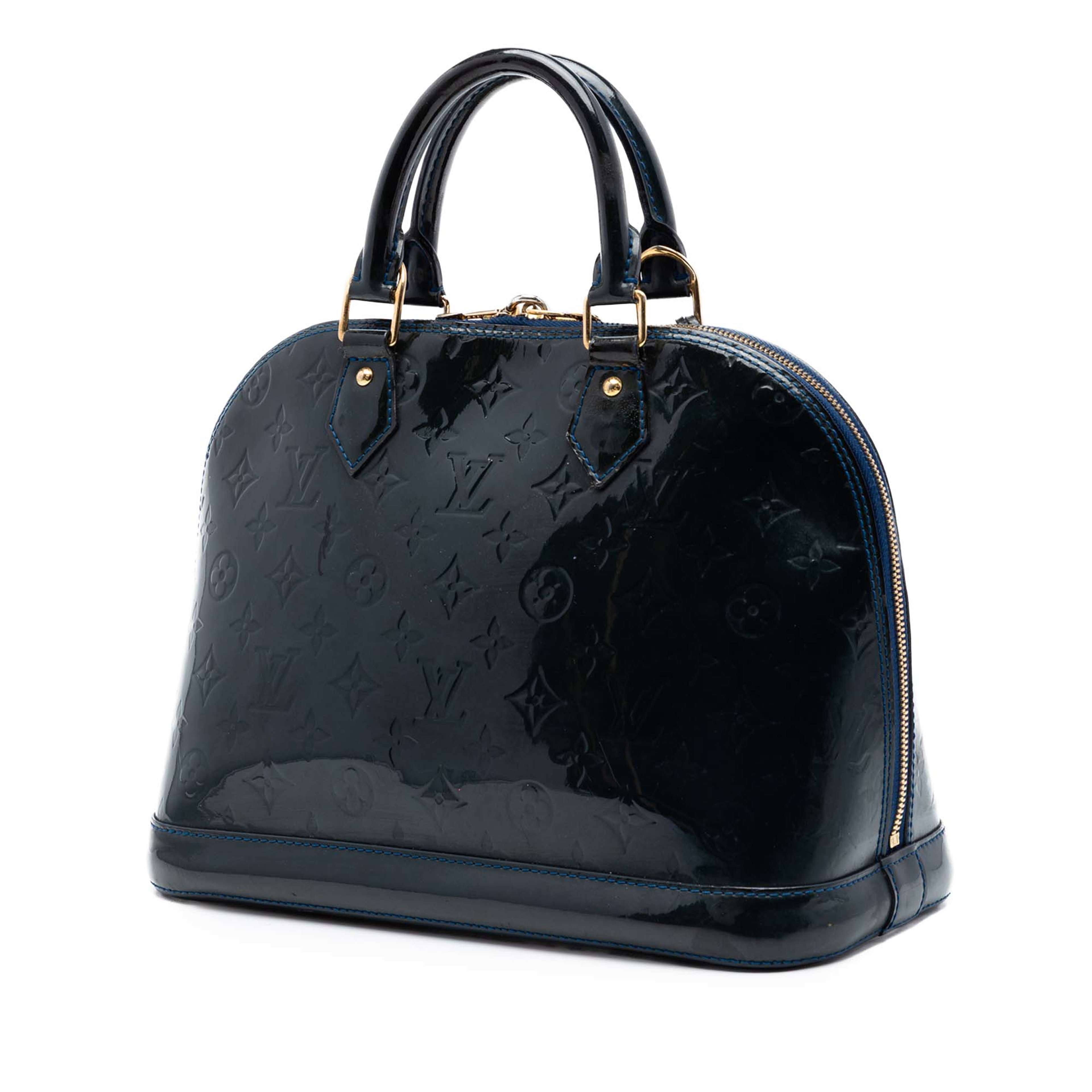 Louis Vuitton Monogram Vernis Alma Pm, från Luxclusif, i färgen blå. Klicka för att öppna bilden i stort format