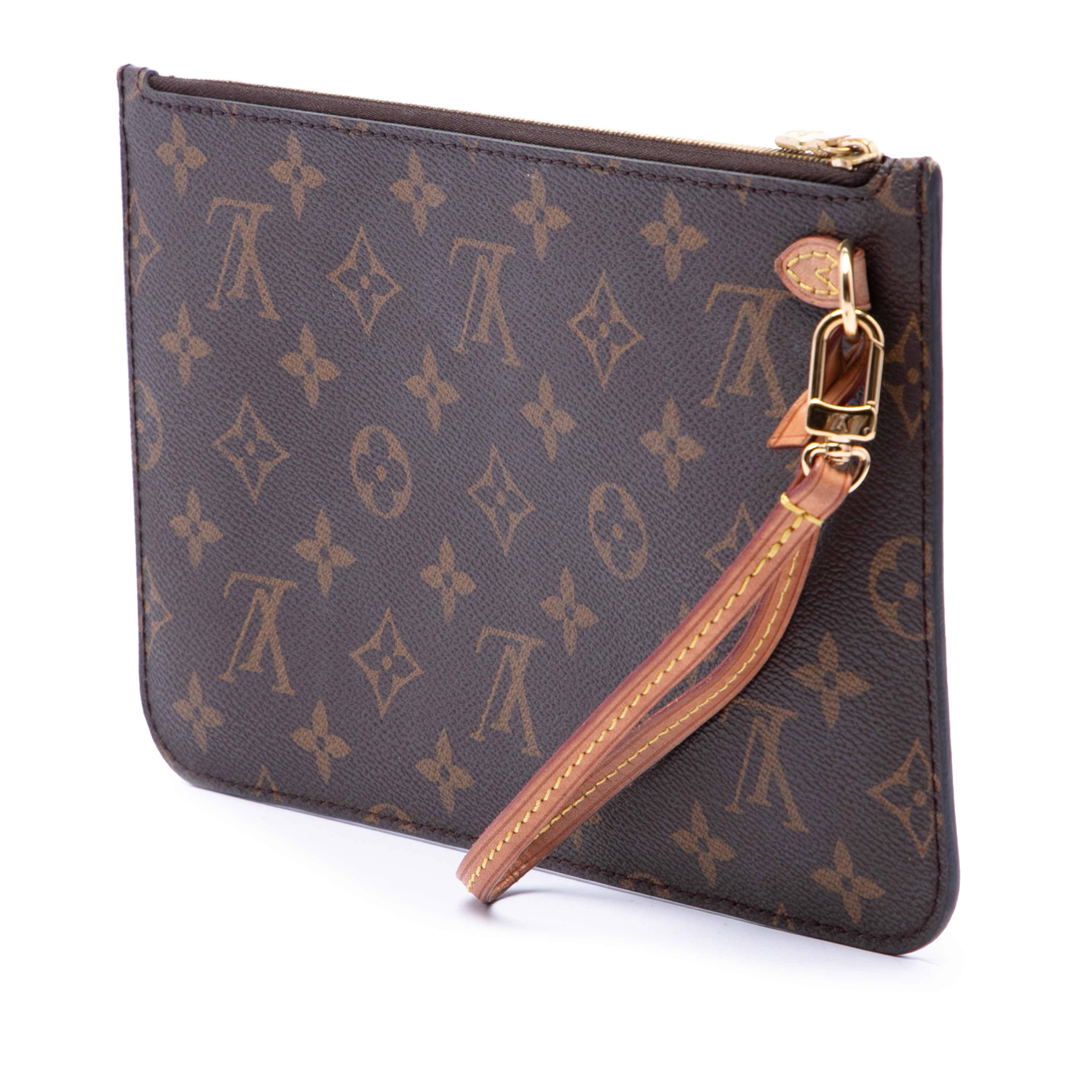 Louis Vuitton Monogram Neverfull Pouch Mm, från Luxclusif, i färgen brun. Klicka för att öppna bilden i stort format