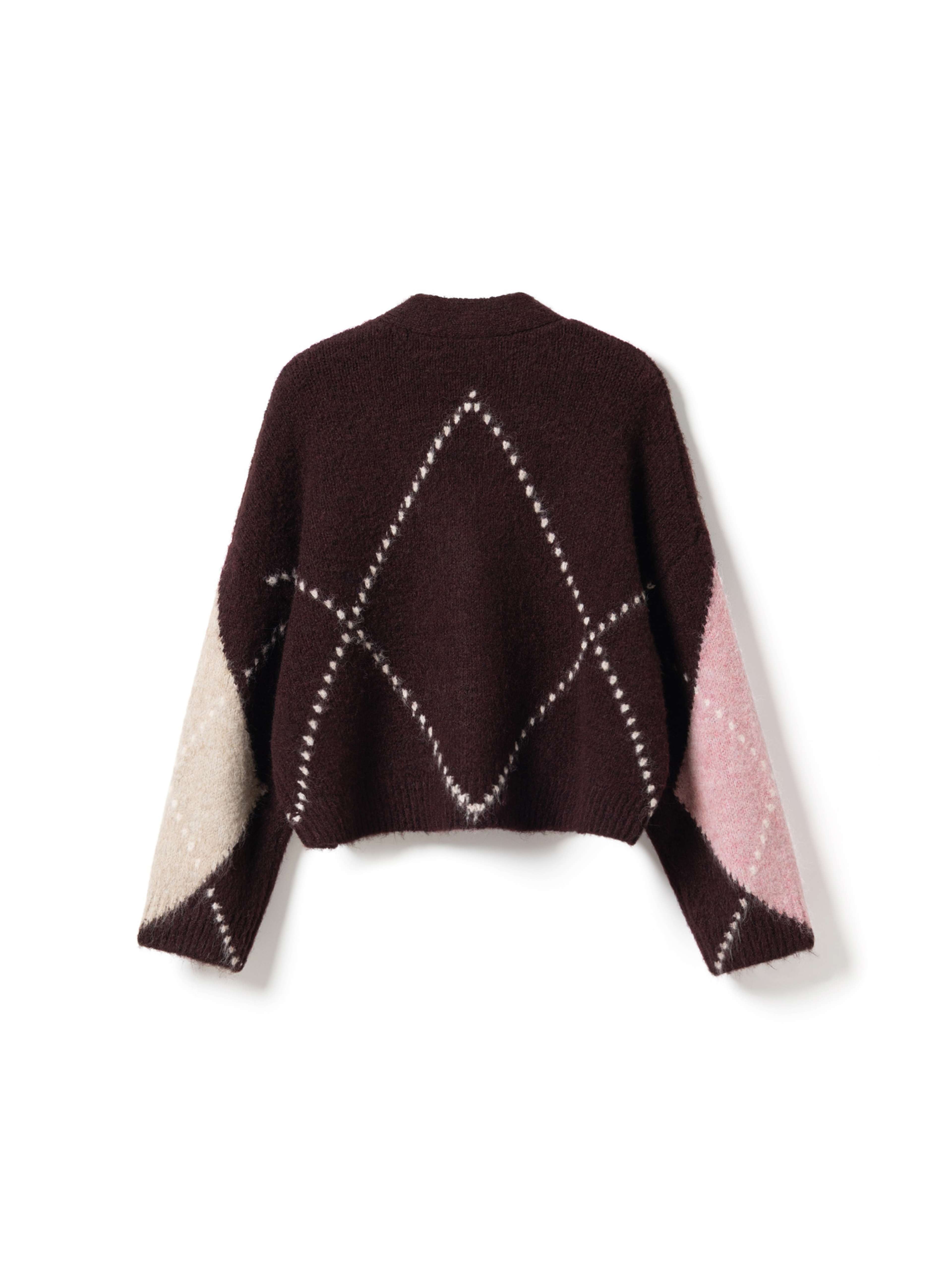 N-laiana Knit Cardigan - Winetasting Mix, från Noella, i färgen winetasting mix. Klicka för att öppna bilden i stort format