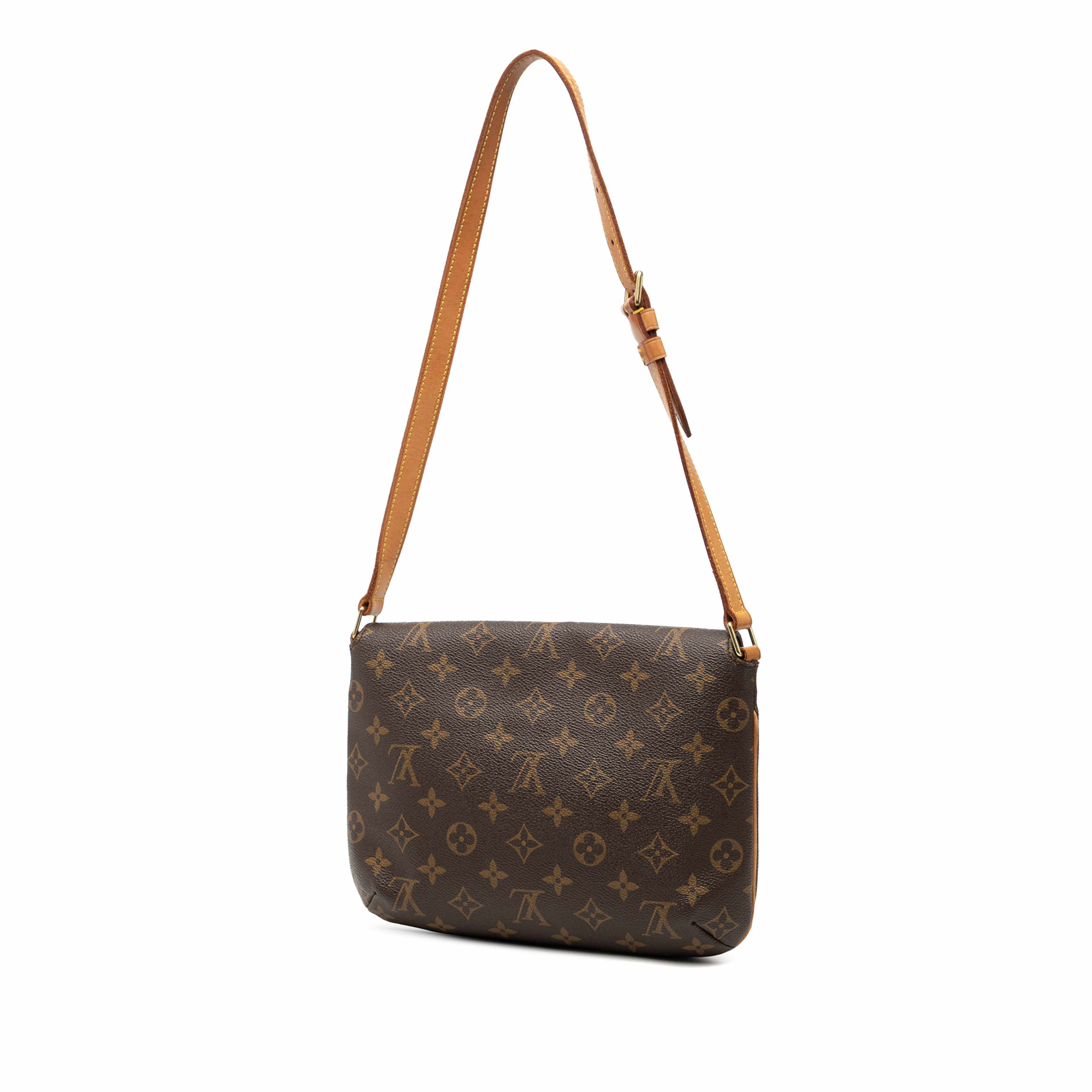 Louis Vuitton Monogram Musette Tango Short Strap, från Luxclusif, i färgen brown. Klicka för att öppna bilden i stort format
