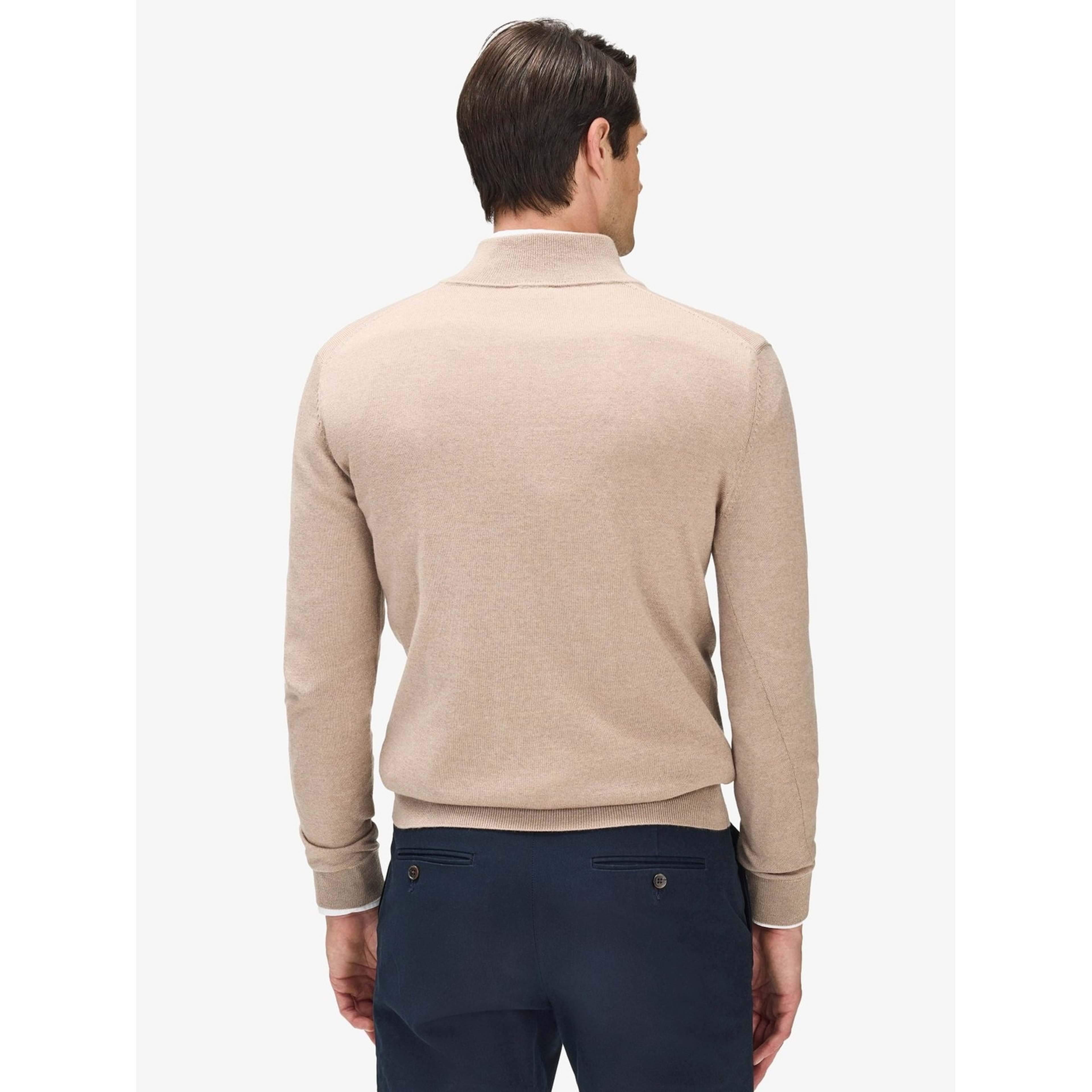 Beige Zipper Sweater Merino