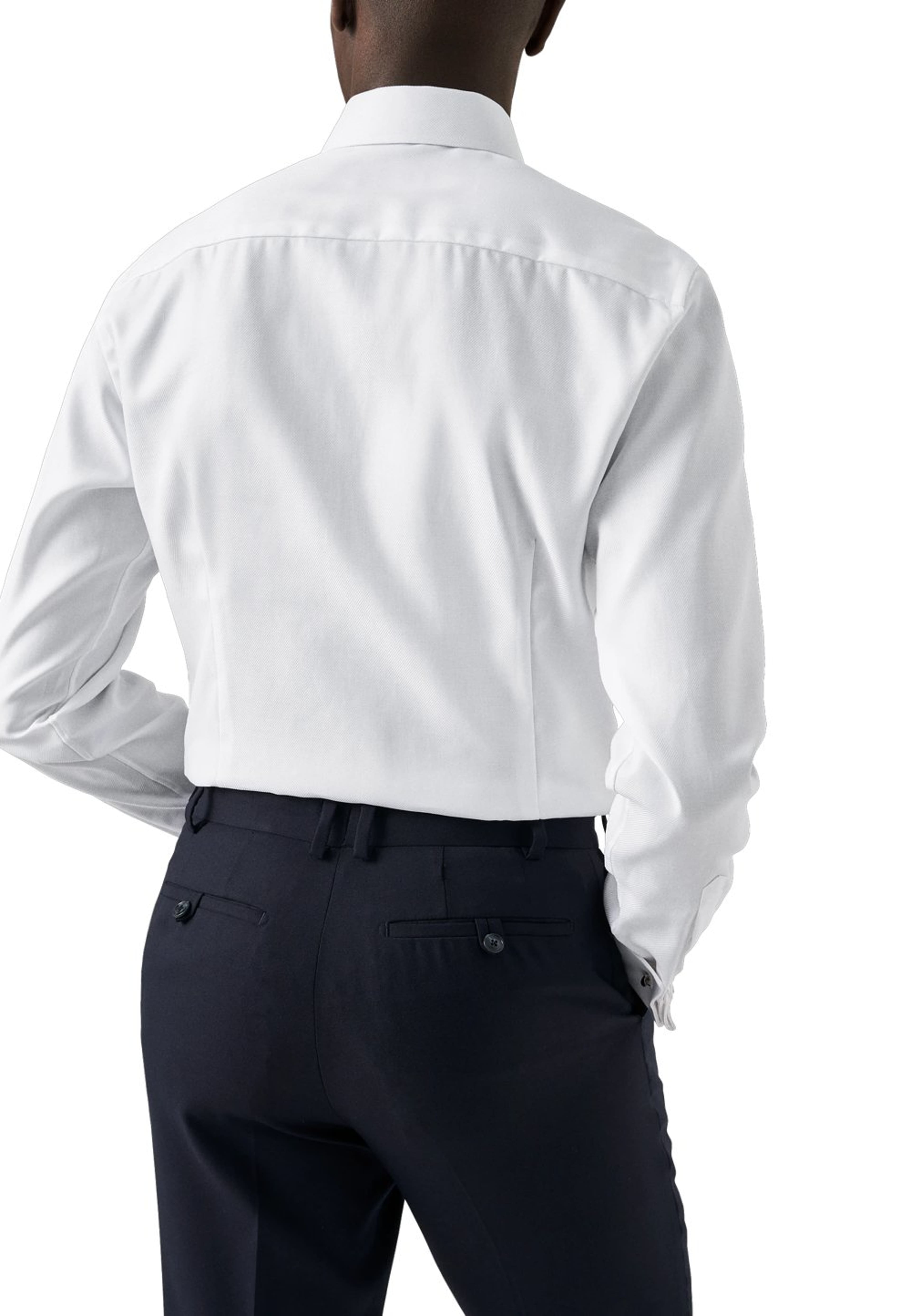 Skjorta I Texturerad Twill Med Dubbel Manschett Contemporary Fit