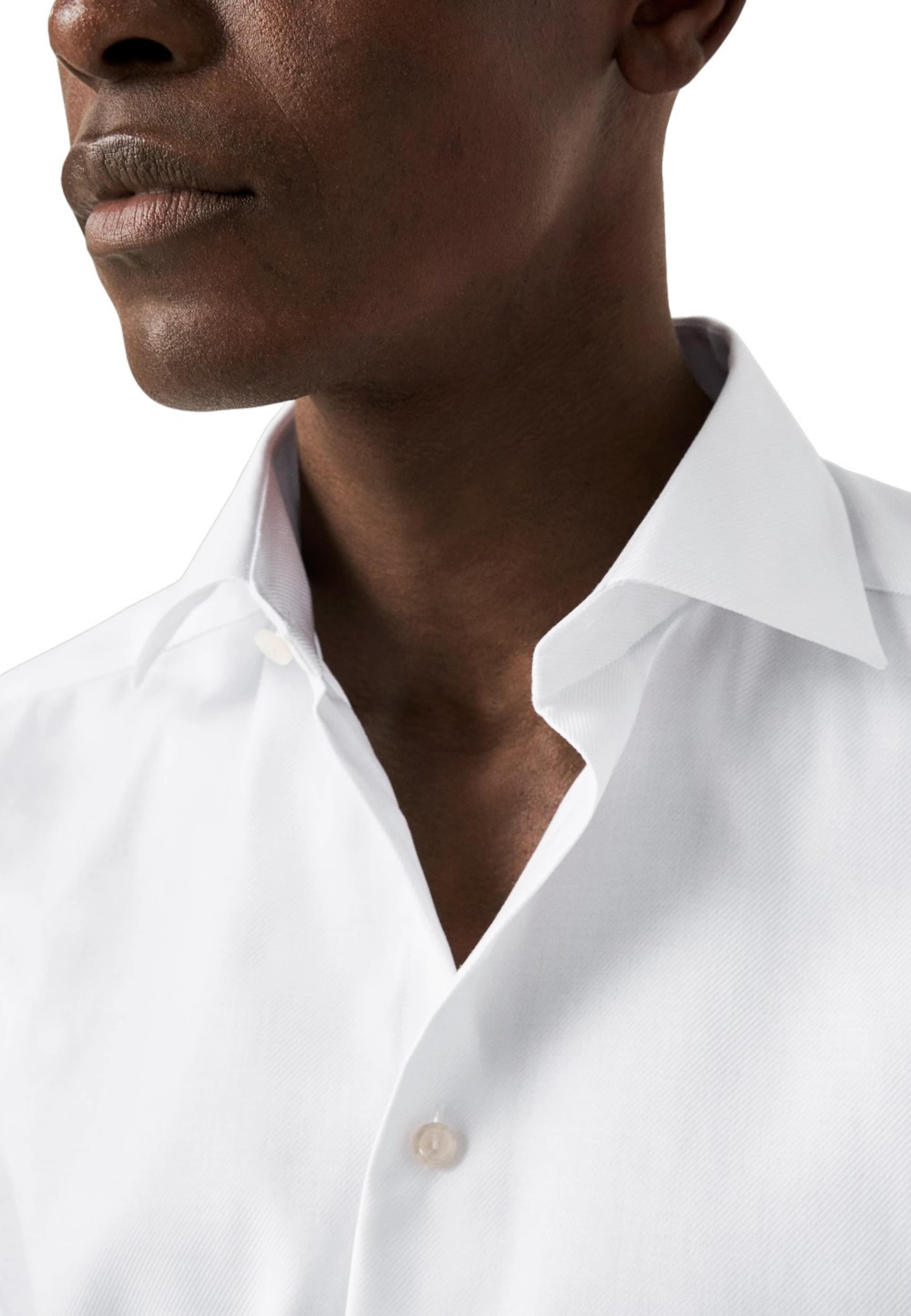 Skjorta I Texturerad Twill Med Dubbel Manschett Contemporary Fit